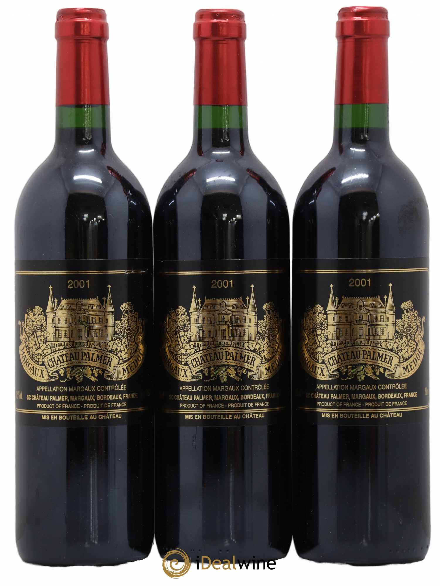 Château Palmer 3ème Grand Cru Classé 2001 - Lot de 3 bouteilles - 0