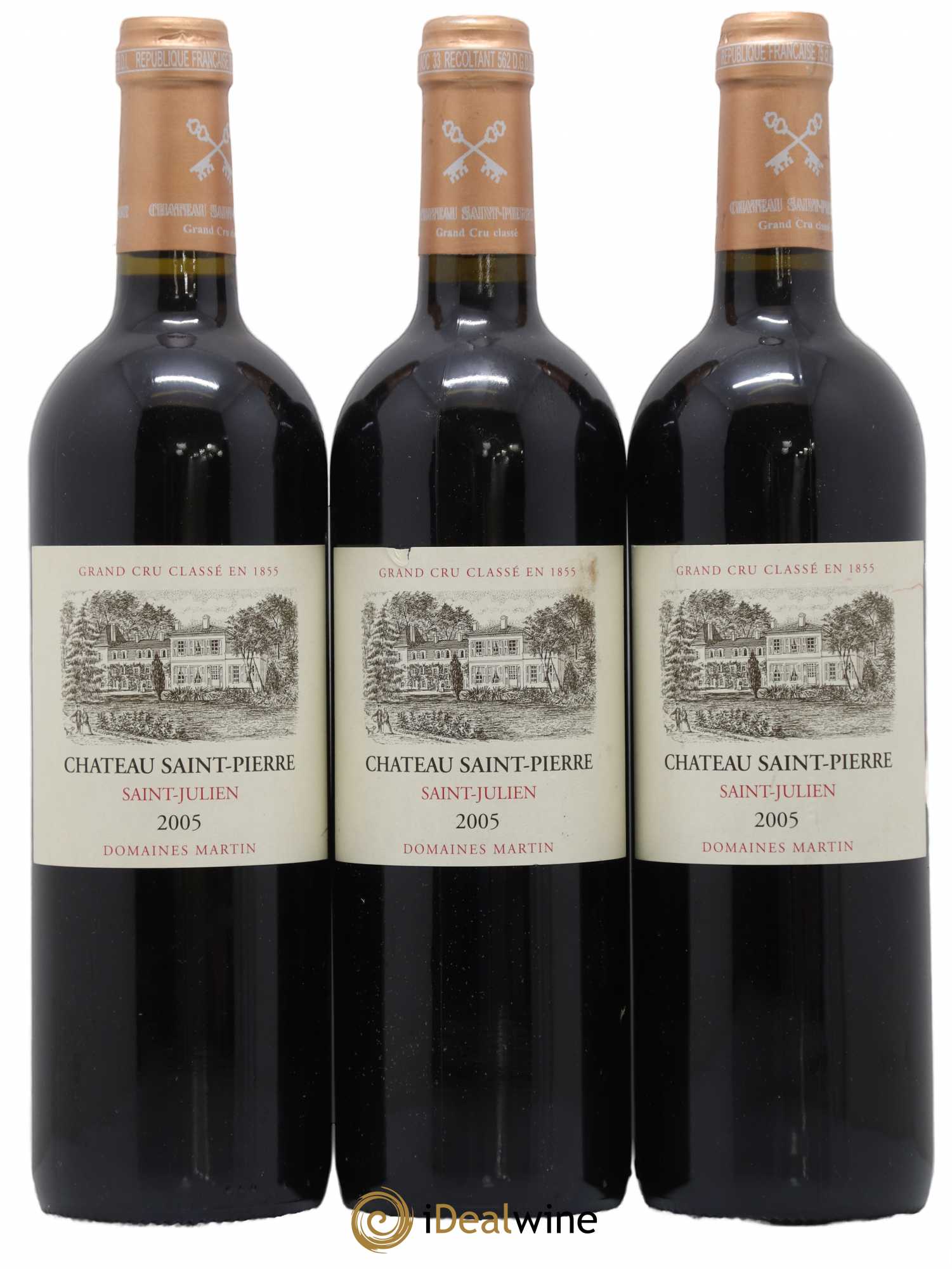 Château Saint-Pierre 4ème Grand Cru Classé 2005 - Lot de 3 bouteilles - 0