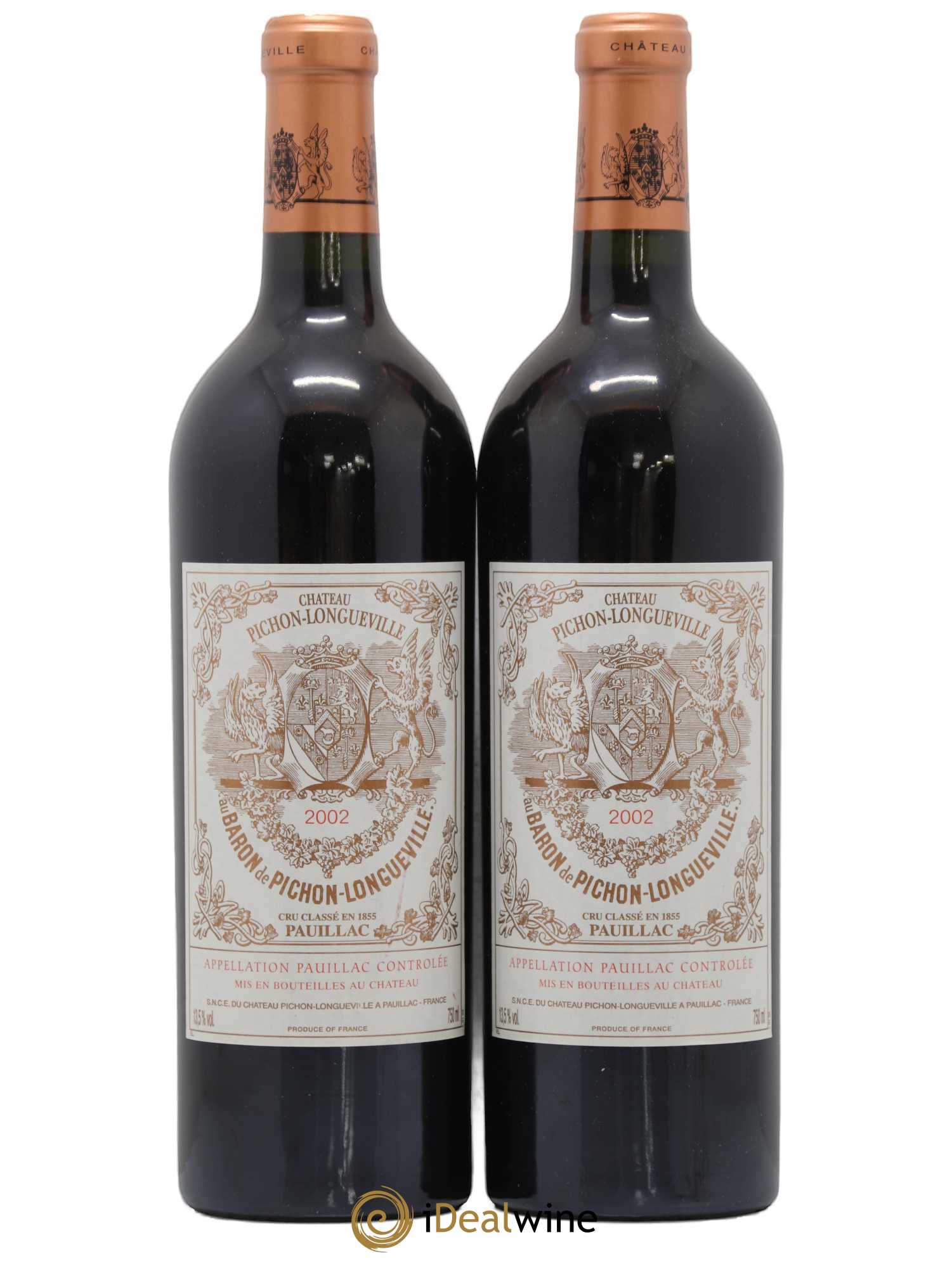 Pichon Longueville Baron 2ème Grand Cru Classé 2002 - Lot de 2 bouteilles - 0