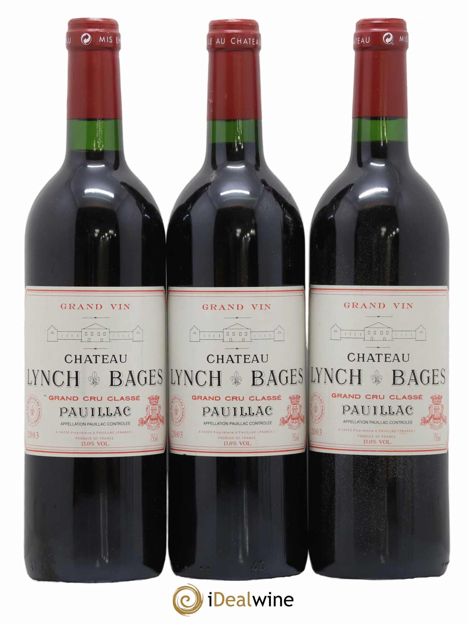 Château Lynch Bages 5ème Grand Cru Classé 2003 - Lot de 3 bouteilles - 0
