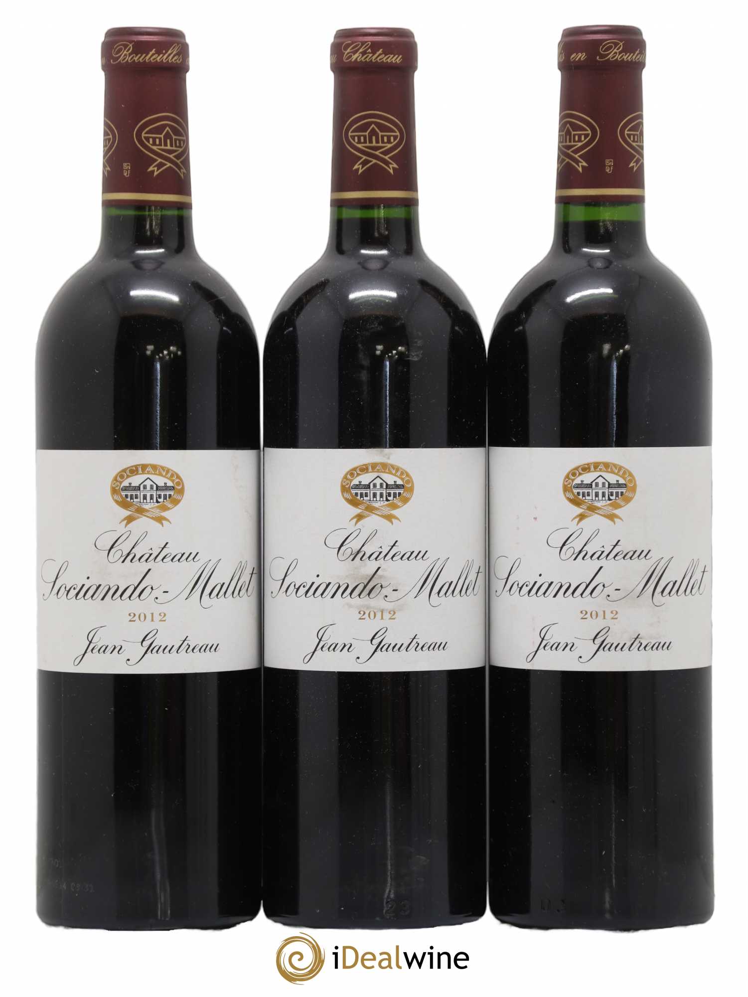 Château Sociando Mallet 2012 - Lot de 3 bouteilles - 0