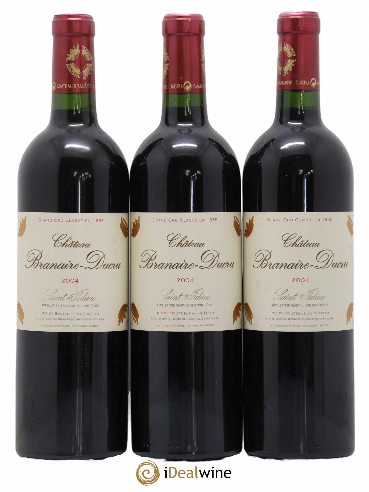 Château Branaire Ducru 4ème Grand Cru Classé 2004 - Lot de 3 bouteilles - 0