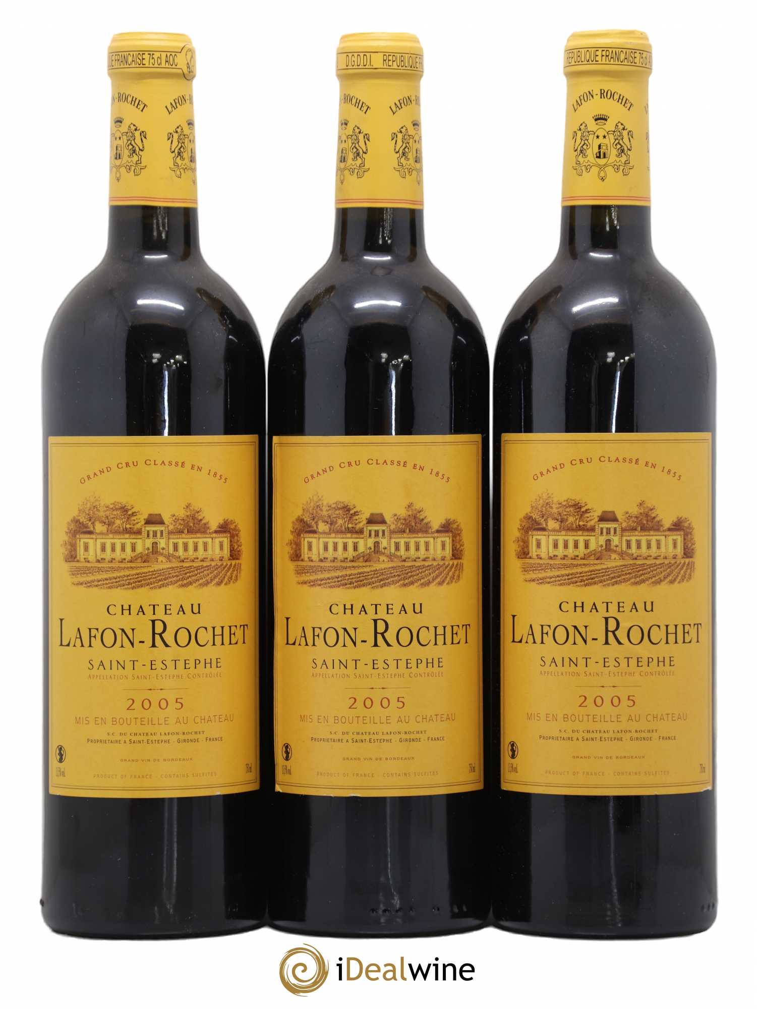 Château Lafon Rochet 4ème Grand Cru Classé 2005 - Lot de 3 bouteilles - 0