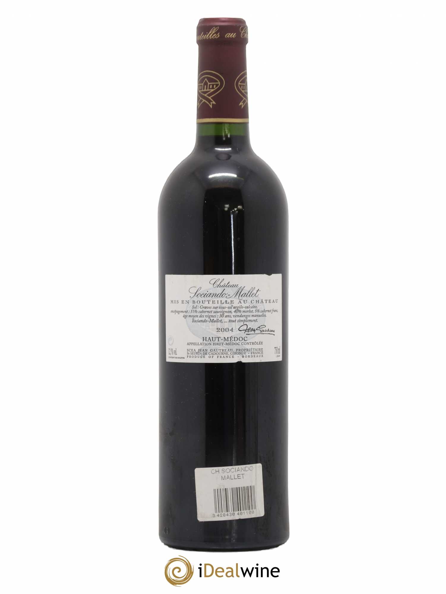Château Sociando Mallet 2004 - Lot de 1 bouteille - 1