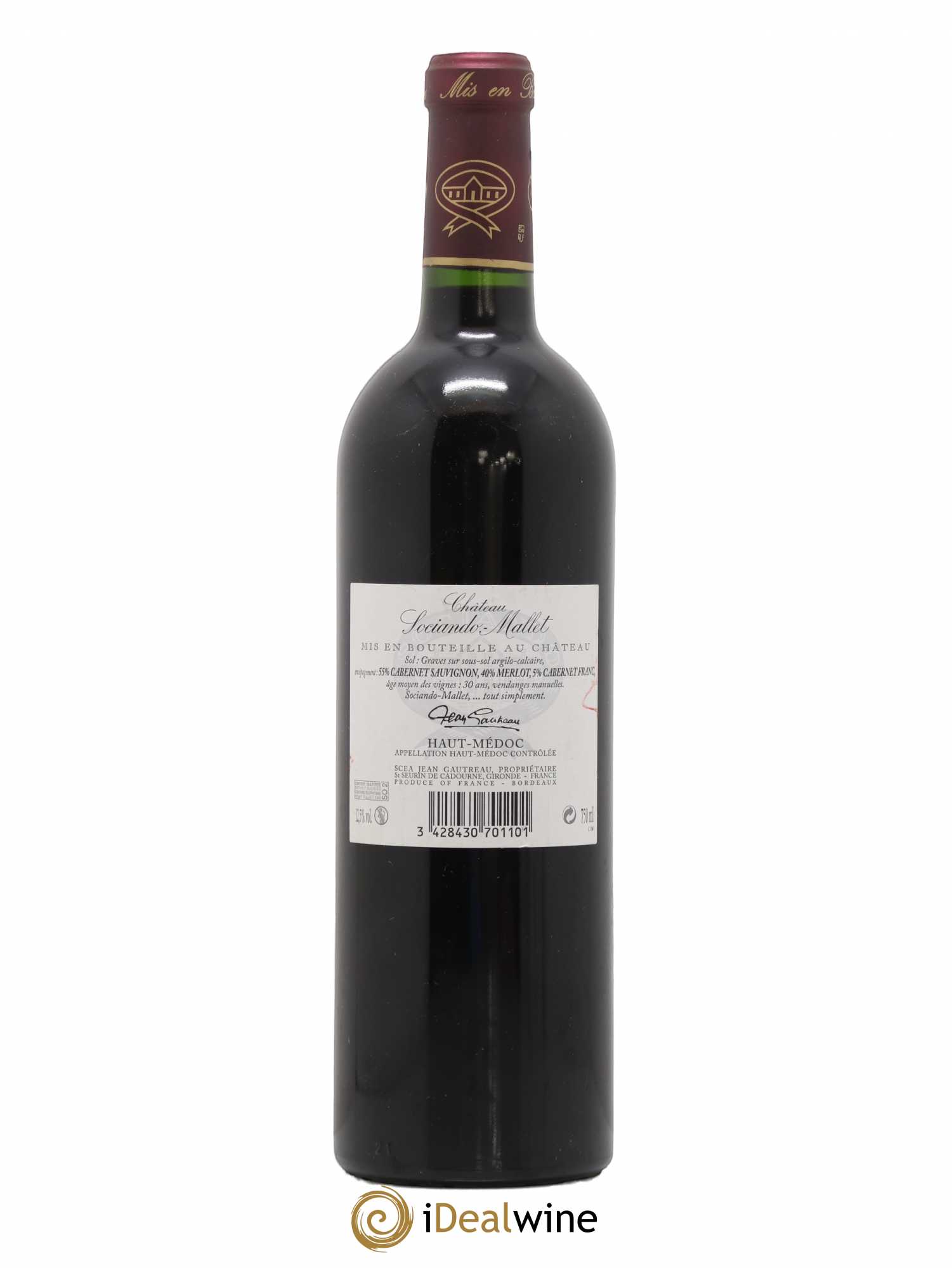Château Sociando Mallet 2007 - Lot de 1 bouteille - 1