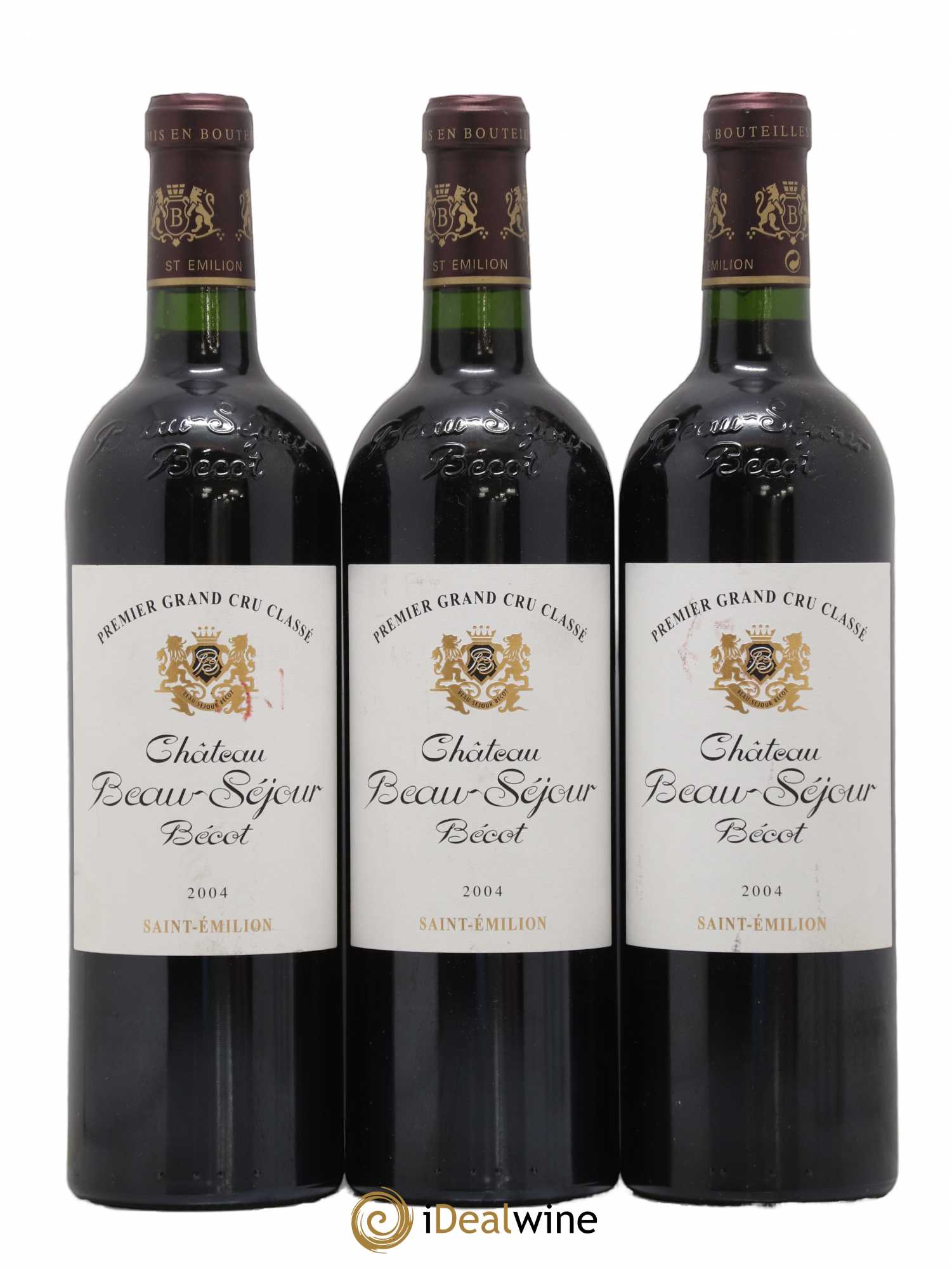 Château Beau-Séjour Bécot 1er Grand Cru Classé B 2004 - Lot de 3 bouteilles - 0