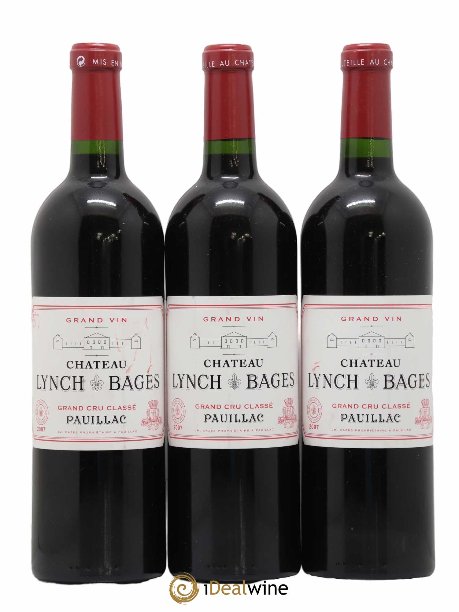 Château Lynch Bages 5ème Grand Cru Classé 2007 - Lot de 3 bouteilles - 0