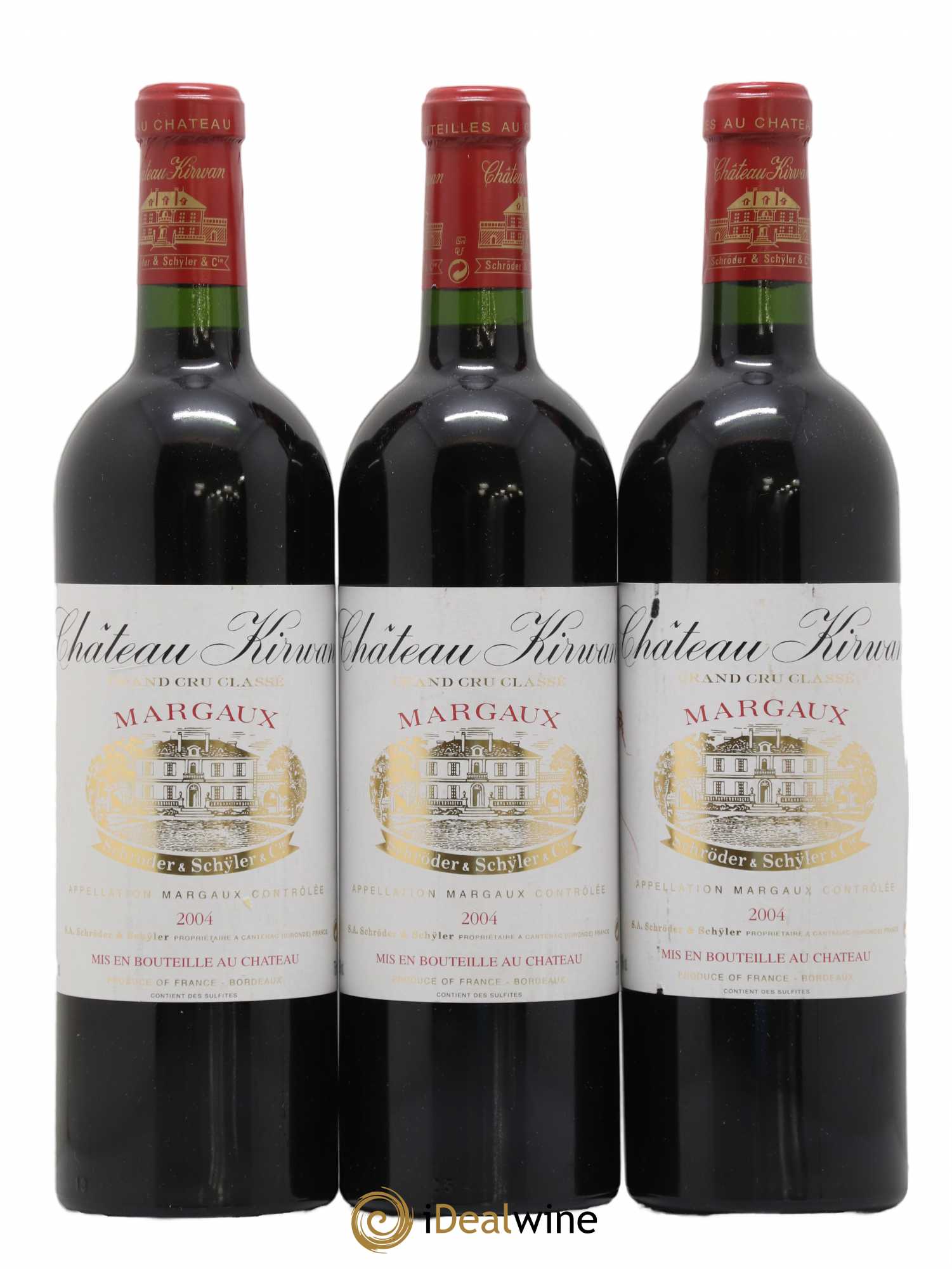 Château Kirwan 3ème Grand Cru Classé 2004 - Lot de 3 bouteilles - 0