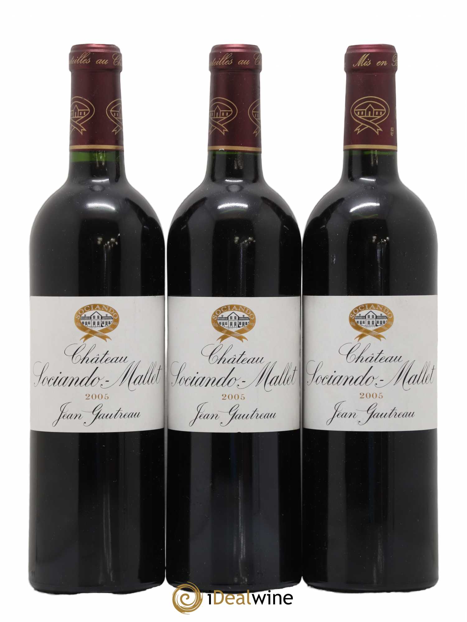 Château Sociando Mallet 2005 - Lot de 3 bouteilles - 0