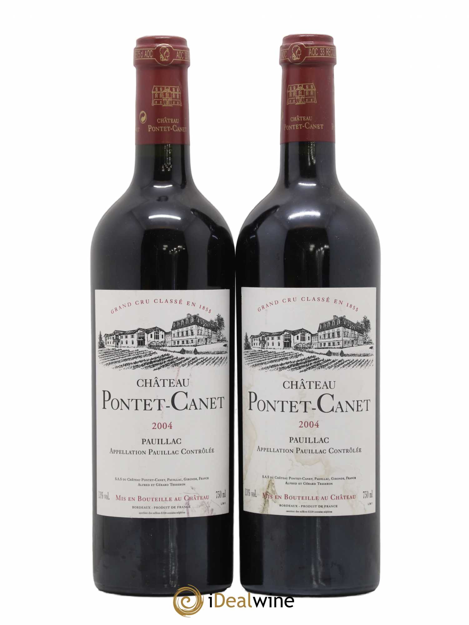 Château Pontet Canet 5ème Grand Cru Classé 2004 - Lot de 2 bouteilles - 0
