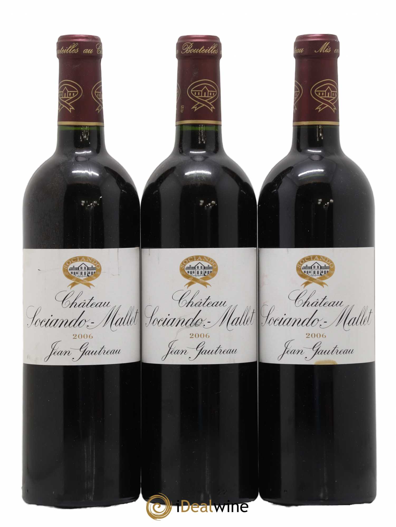Château Sociando Mallet 2006 - Lot de 3 bouteilles - 0