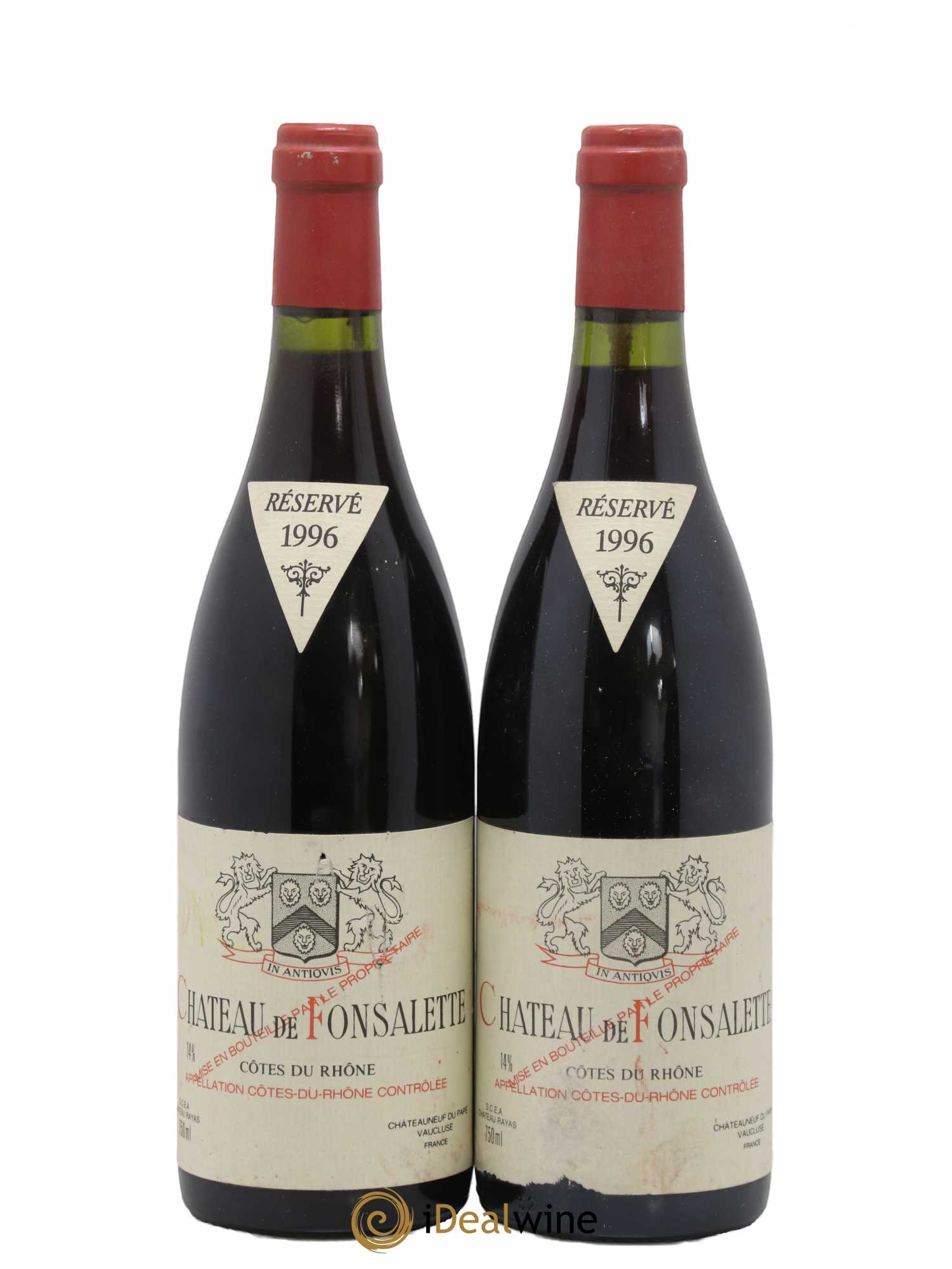 Côtes-du-Rhône Château de Fonsalette Emmanuel Reynaud 1996 - Lot de 2 bouteilles - 0