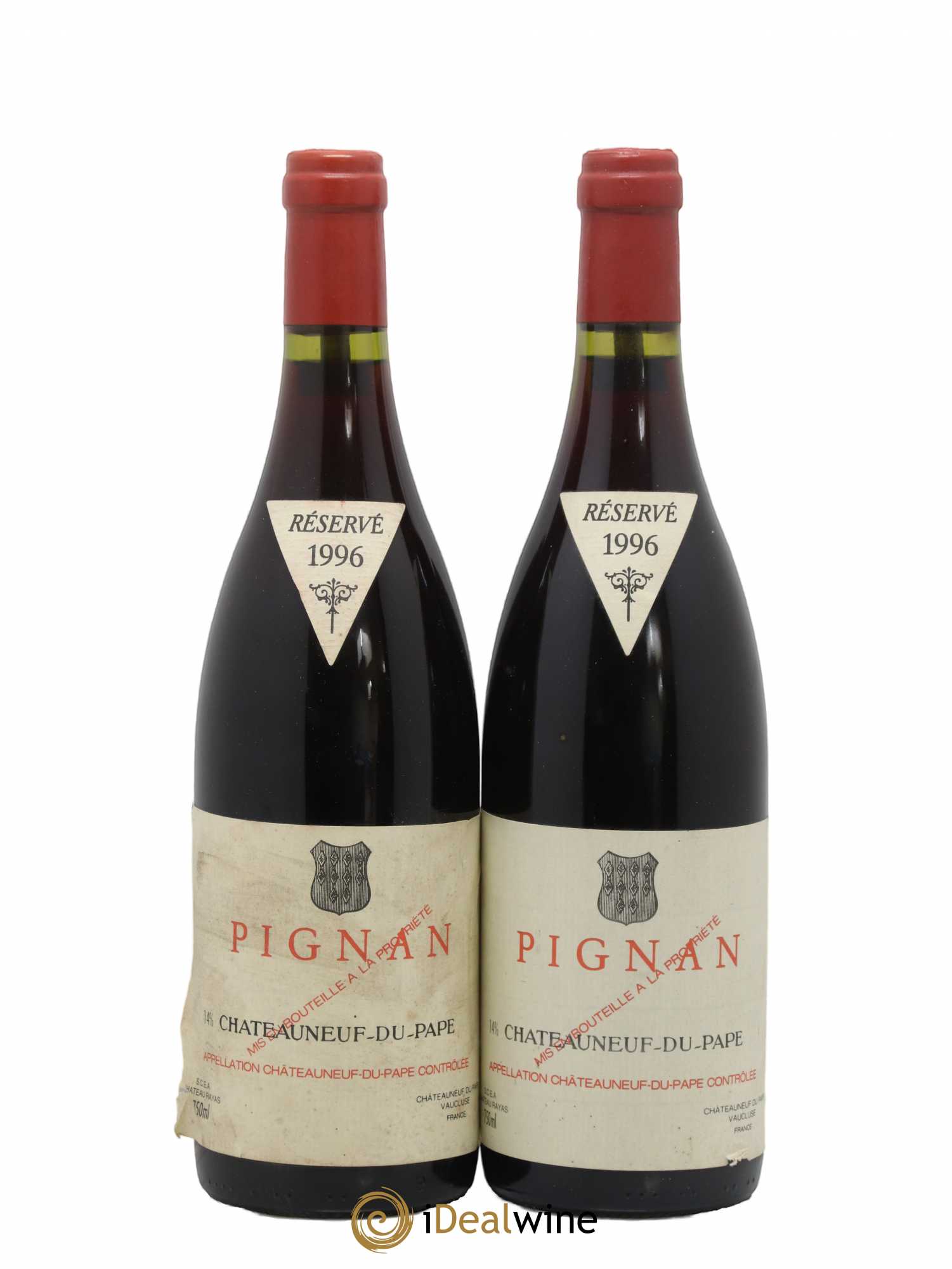 Châteauneuf-du-Pape Pignan Emmanuel Reynaud 1996 - Lot de 2 bouteilles - 0