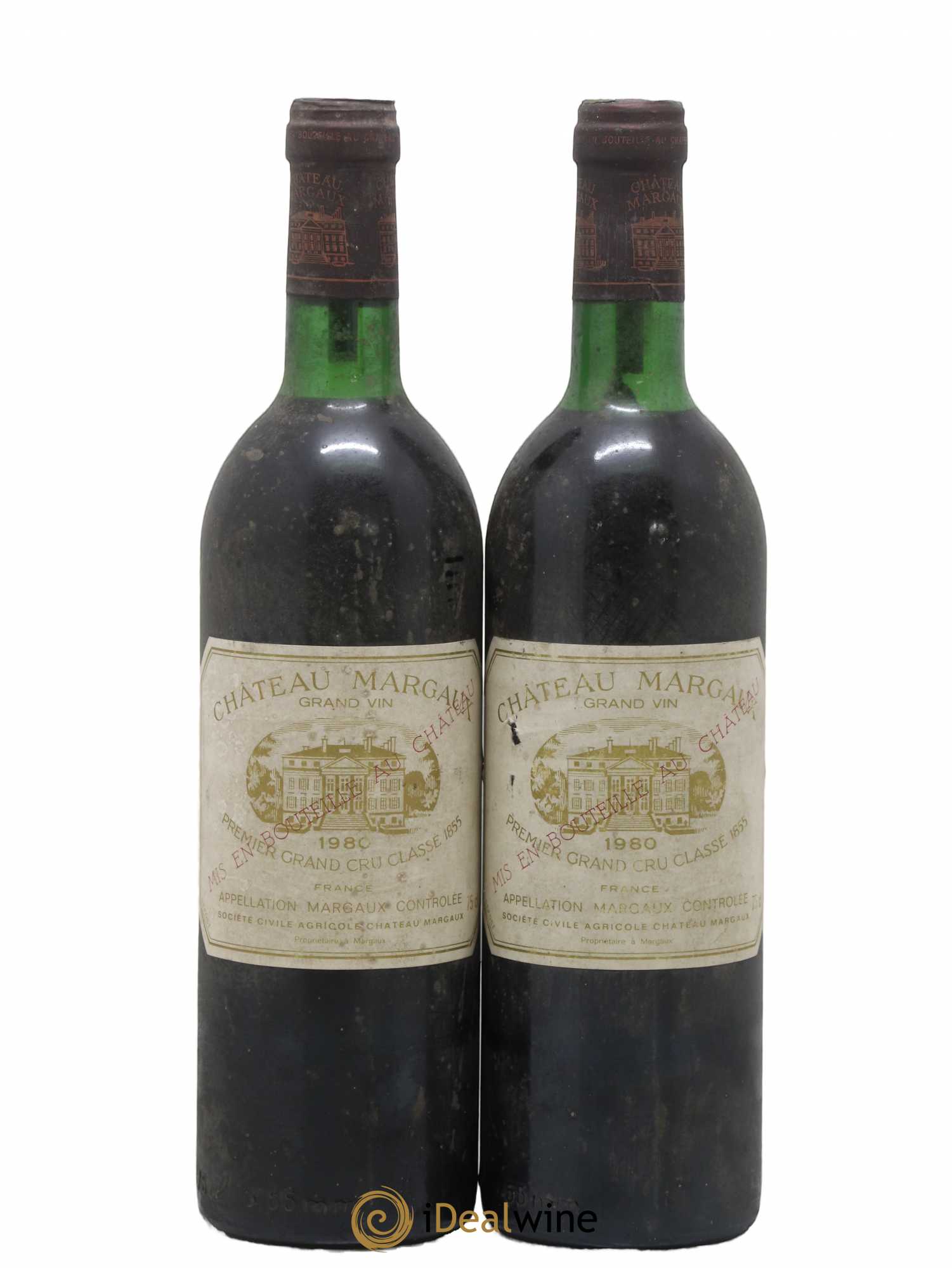 Château Margaux 1er Grand Cru Classé (sans prix de réserve) 1980 - Lot de 2 bouteilles - 0