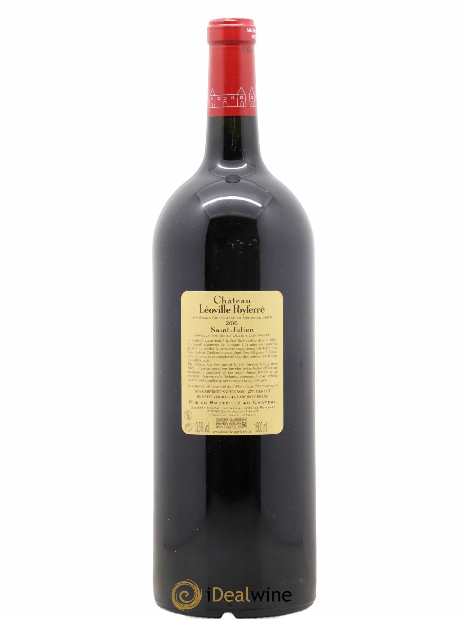 Château Léoville Poyferré 2ème Grand Cru Classé 2016 - Lot de 1 magnum - 1