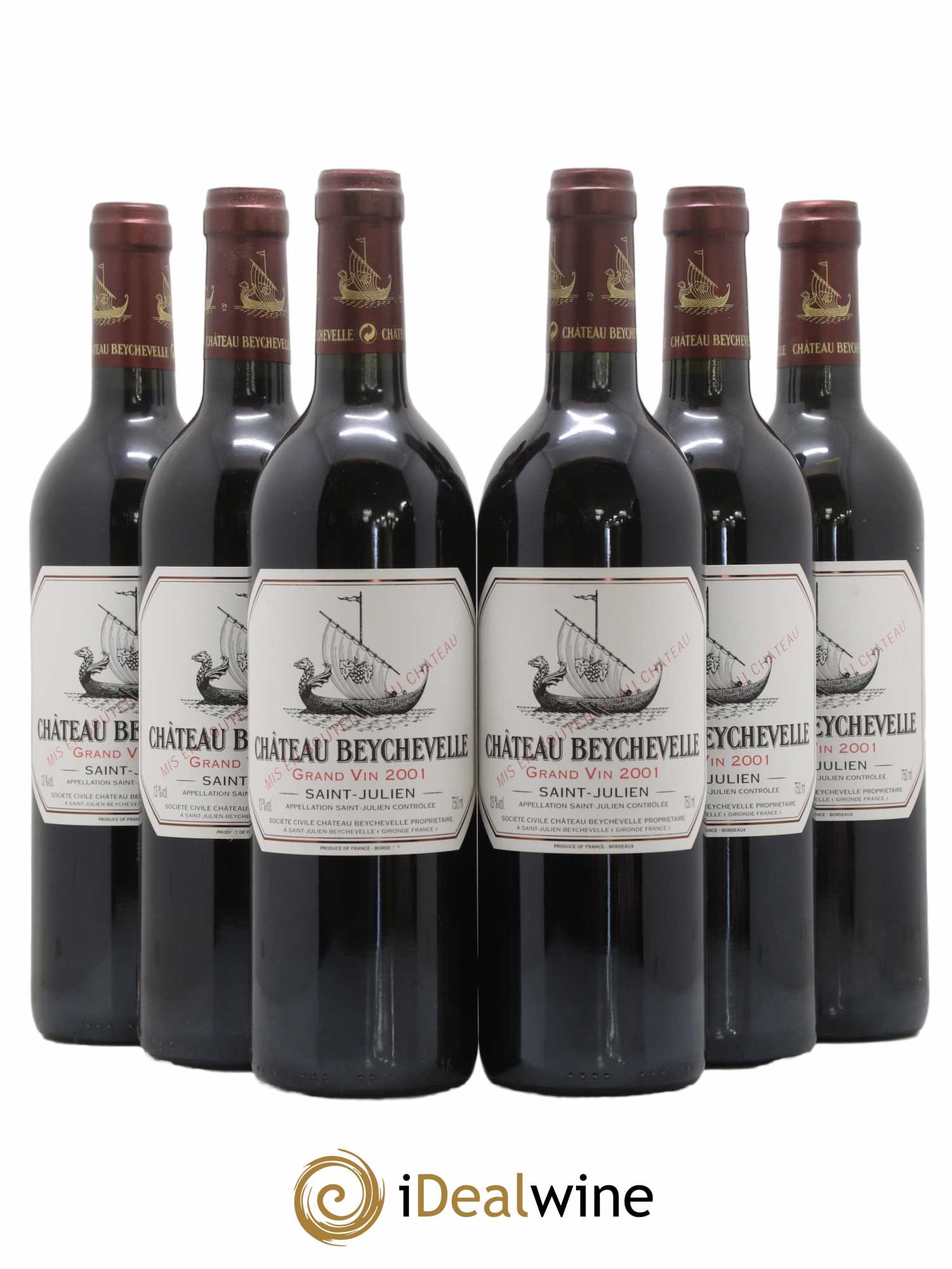Château Beychevelle 4ème Grand Cru Classé 2001 - Lot de 6 bouteilles - 0