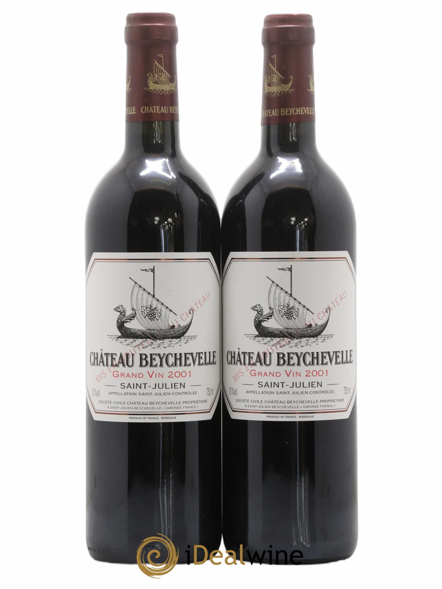 Château Beychevelle 4ème Grand Cru Classé 2001 - Lot de 2 bouteilles - 0