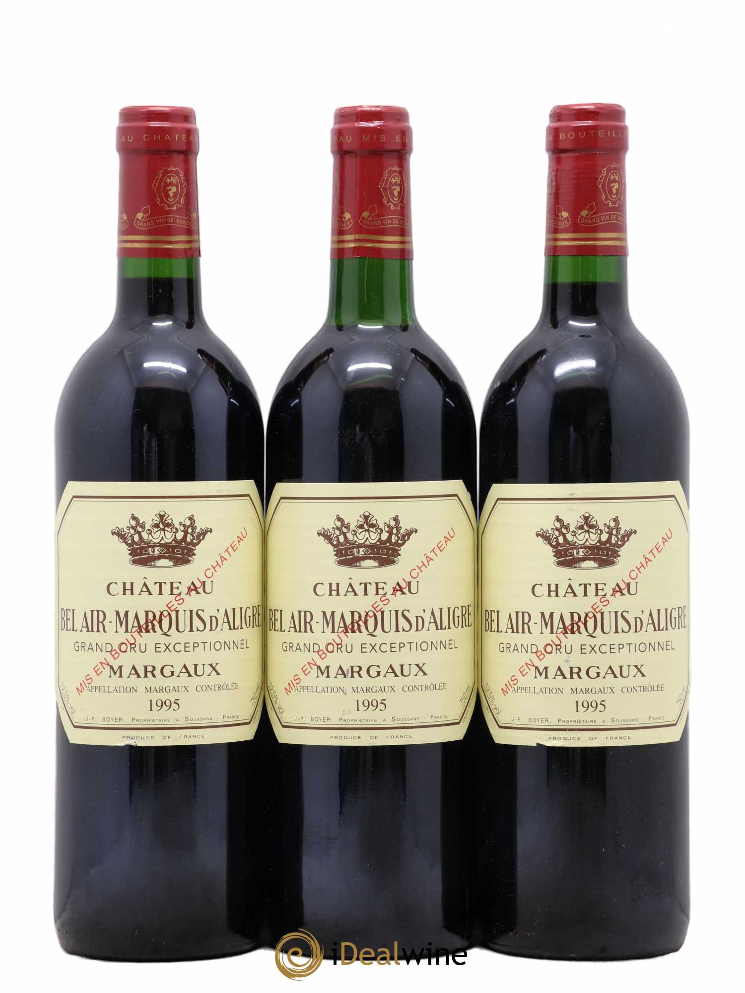 Château Bel Air Marquis d'Aligre 1995 - Lot de 3 bouteilles - 0