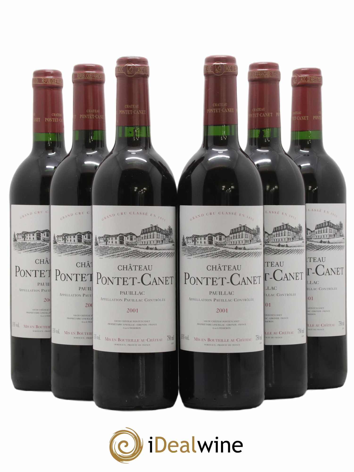 Château Pontet Canet 5ème Grand Cru Classé 2001 - Lot of 6 bottles - 0
