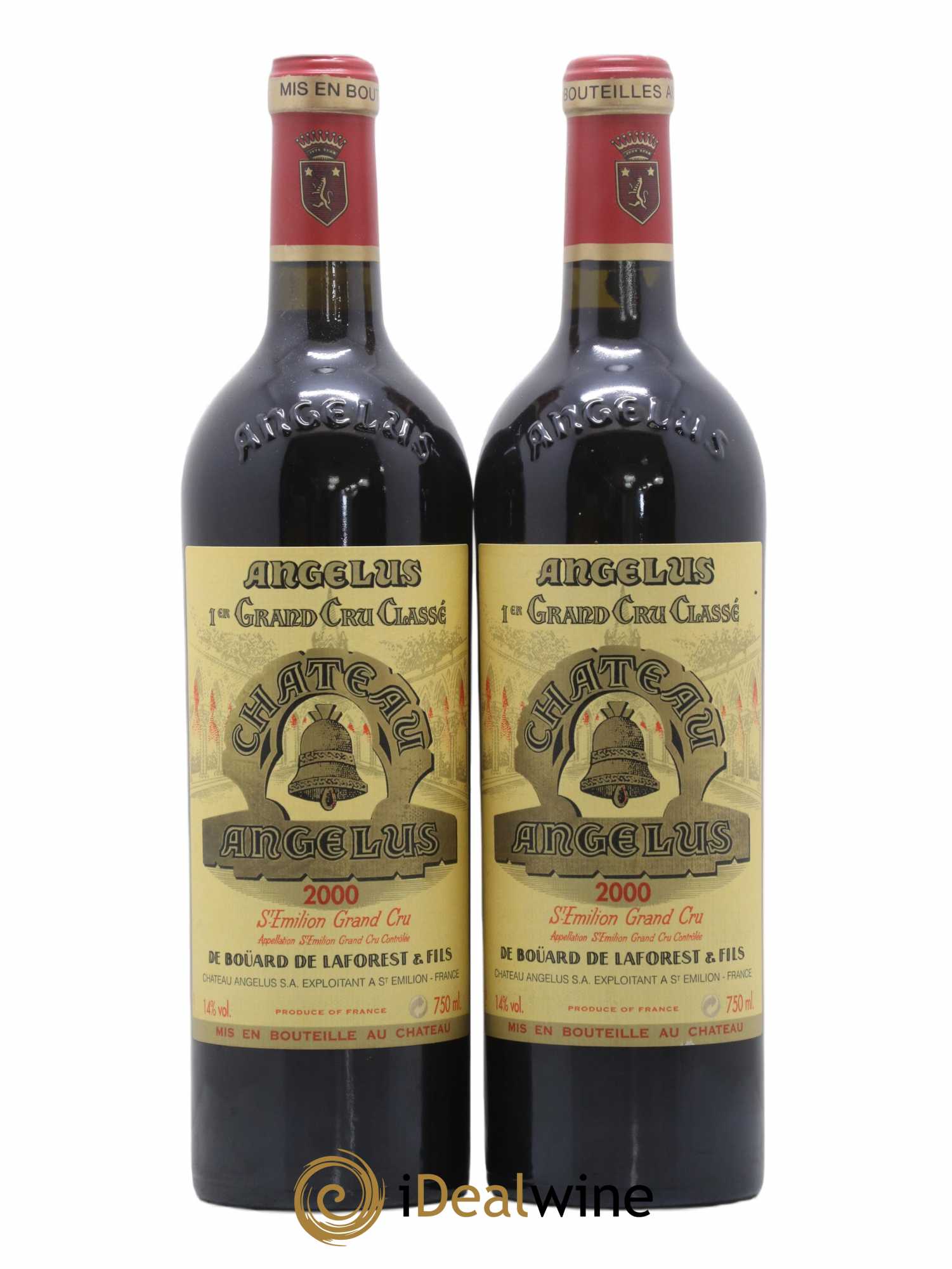 Château Angélus 1er Grand Cru Classé A 2000 - Lot of 2 bottles - 0