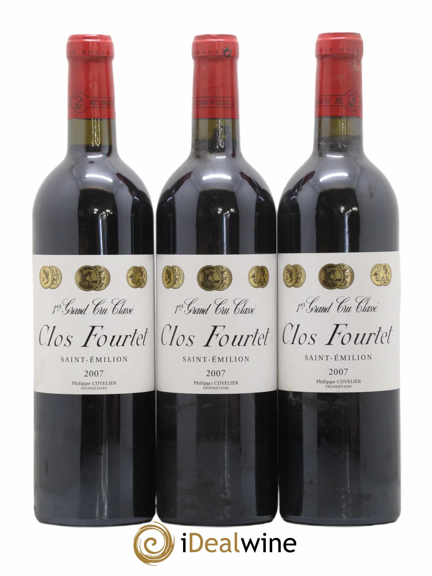 Clos Fourtet 1er Grand Cru Classé B 2007 - Lot de 3 bouteilles - 0