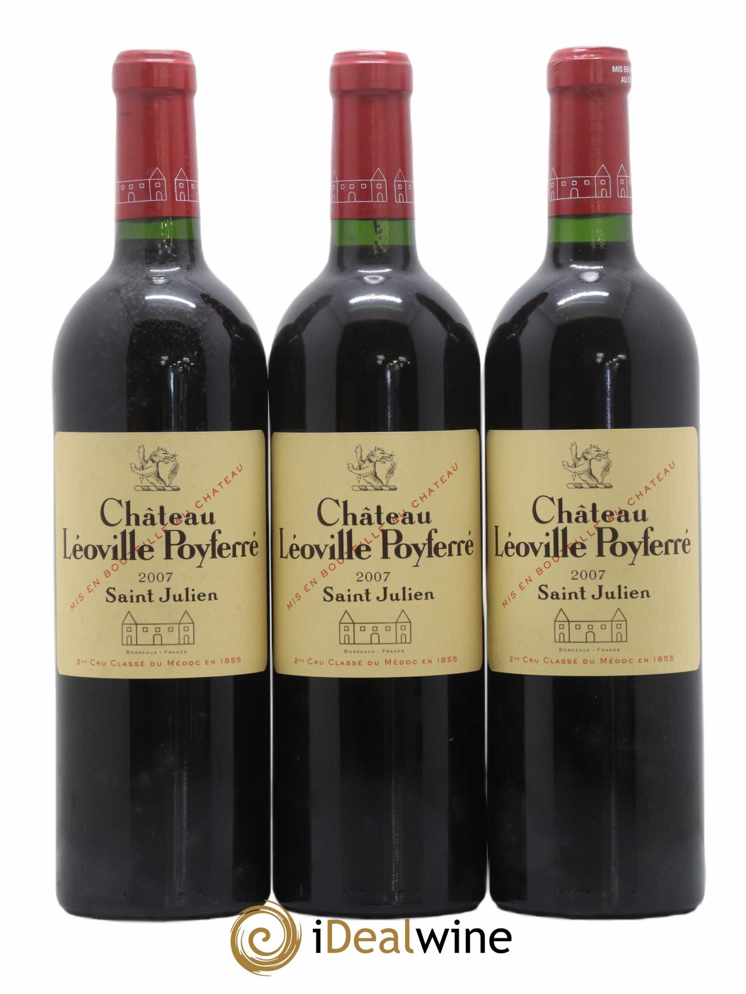 Château Léoville Poyferré 2ème Grand Cru Classé 2007 - Lot of 3 bottles - 0