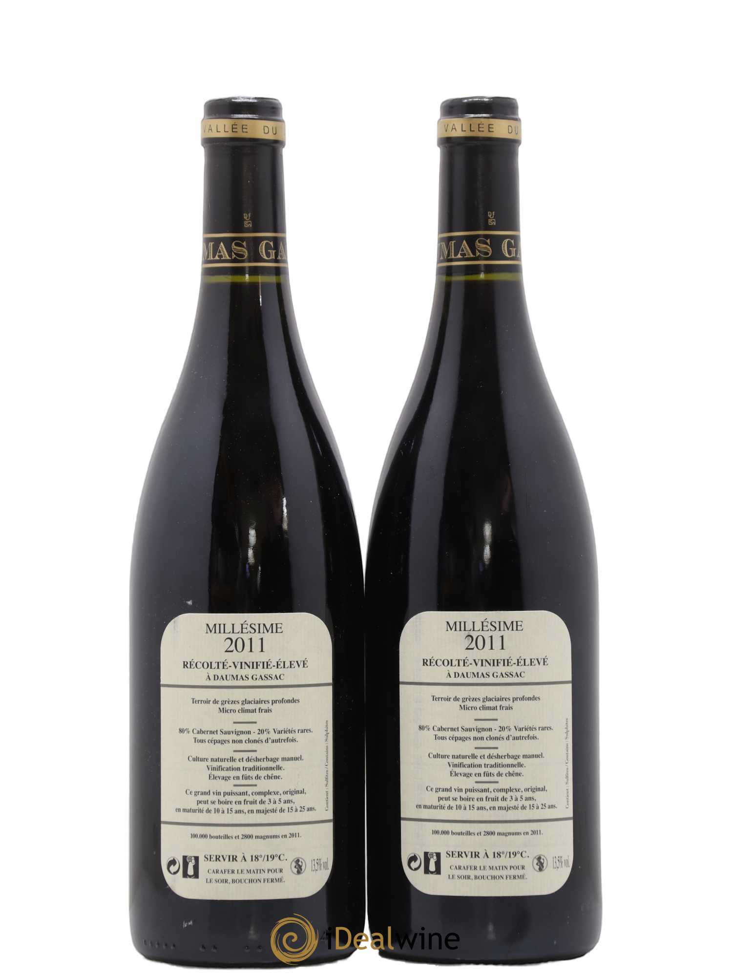 Saint-Guilhem-le-Désert - Cité d'Aniane Mas Daumas Gassac Famille Guibert de La Vaissière 2011 - Lot de 2 bouteilles - 1