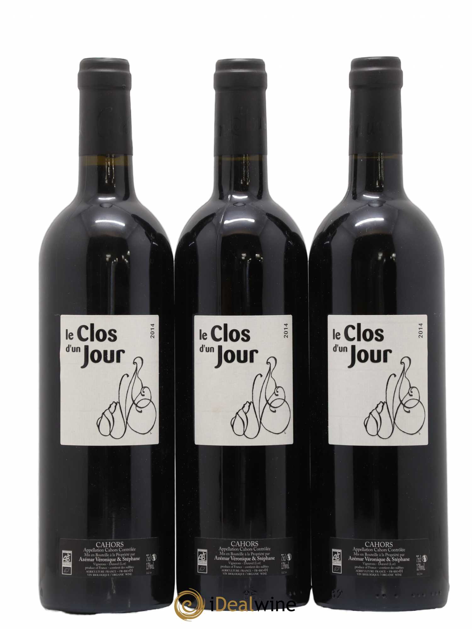 Cahors Le clos d'un jour (sans prix de réserve) 2014 - Posten von 3 Flaschen - 0