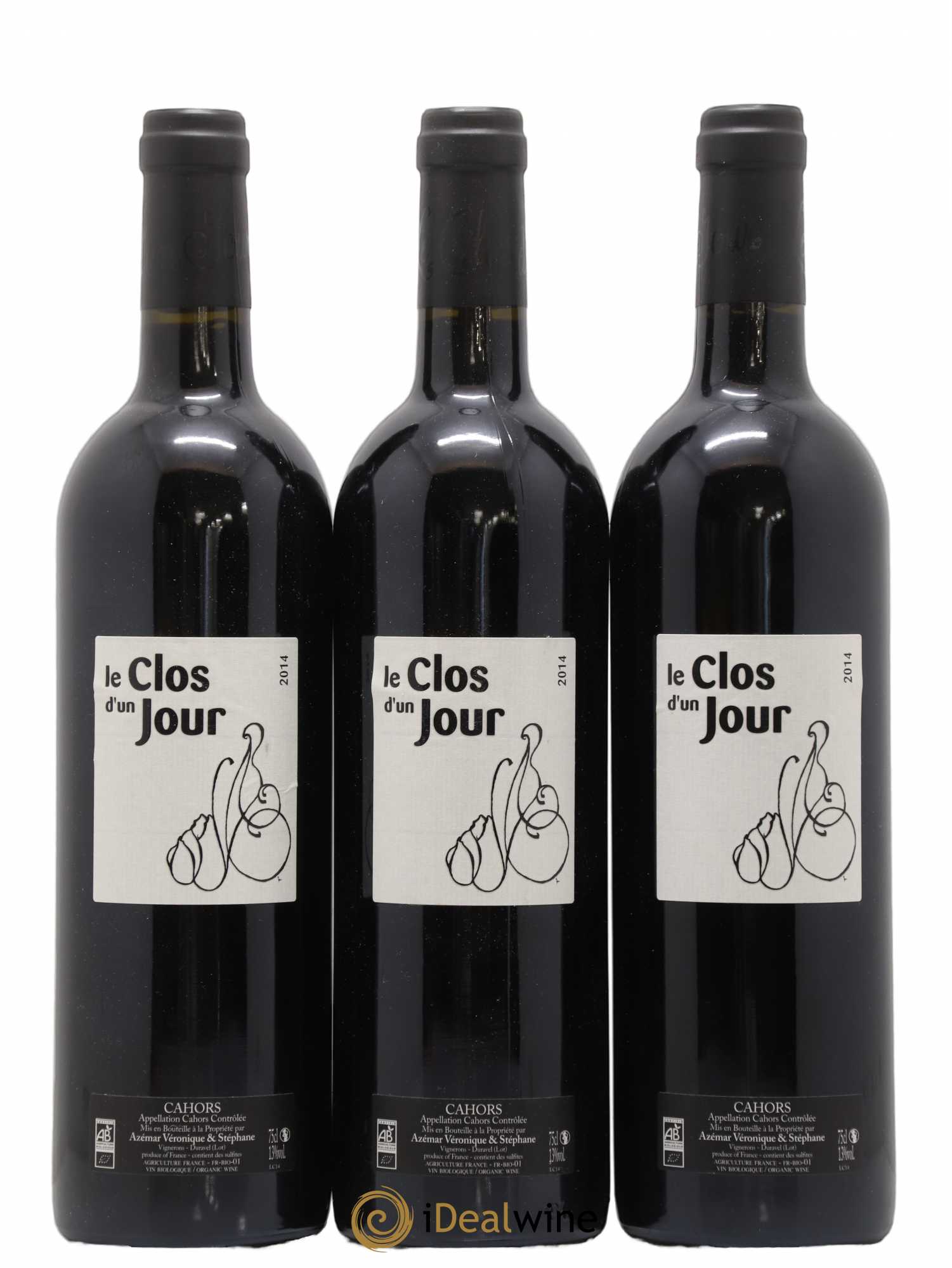 Cahors Le clos d'un jour (sans prix de réserve) 2014 - Posten von 3 Flaschen - 0