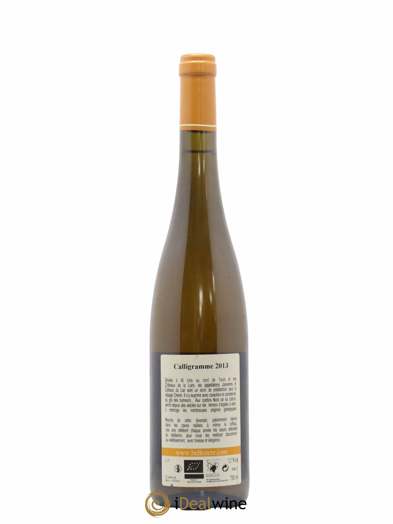 Jasnières Calligramme Domaine de Bellivière 2013 - Lot de 1 bouteille - 1