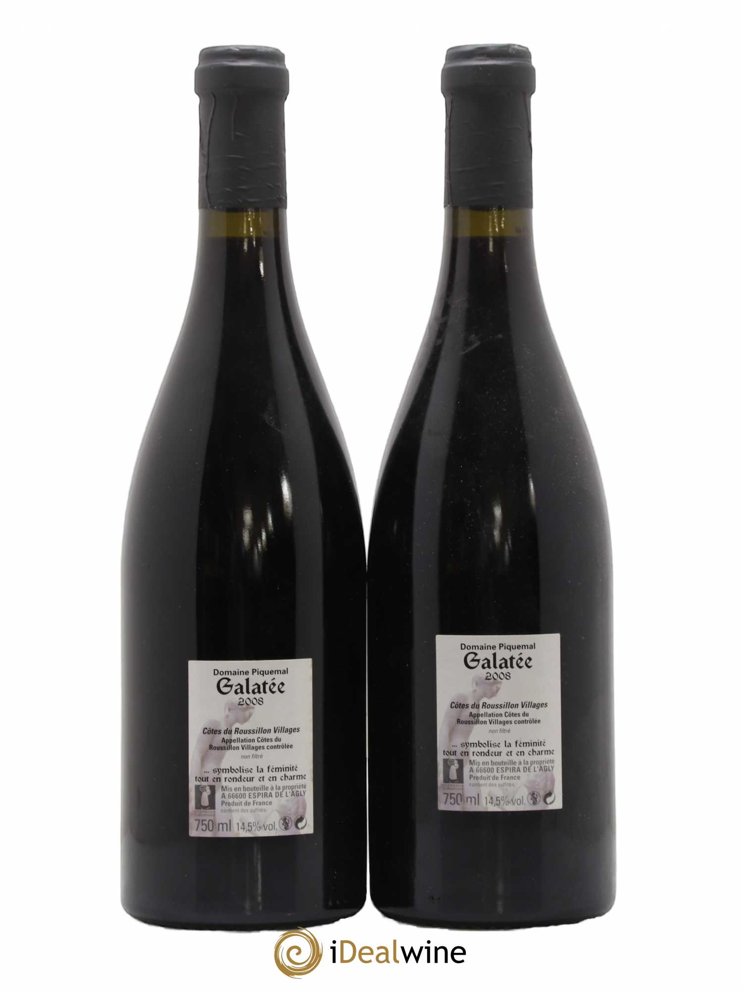 Côtes du Roussillon Galatee Domaine Piquemal (sans prix de réserve) 2008 - Lotto di 2 bottiglie - 1