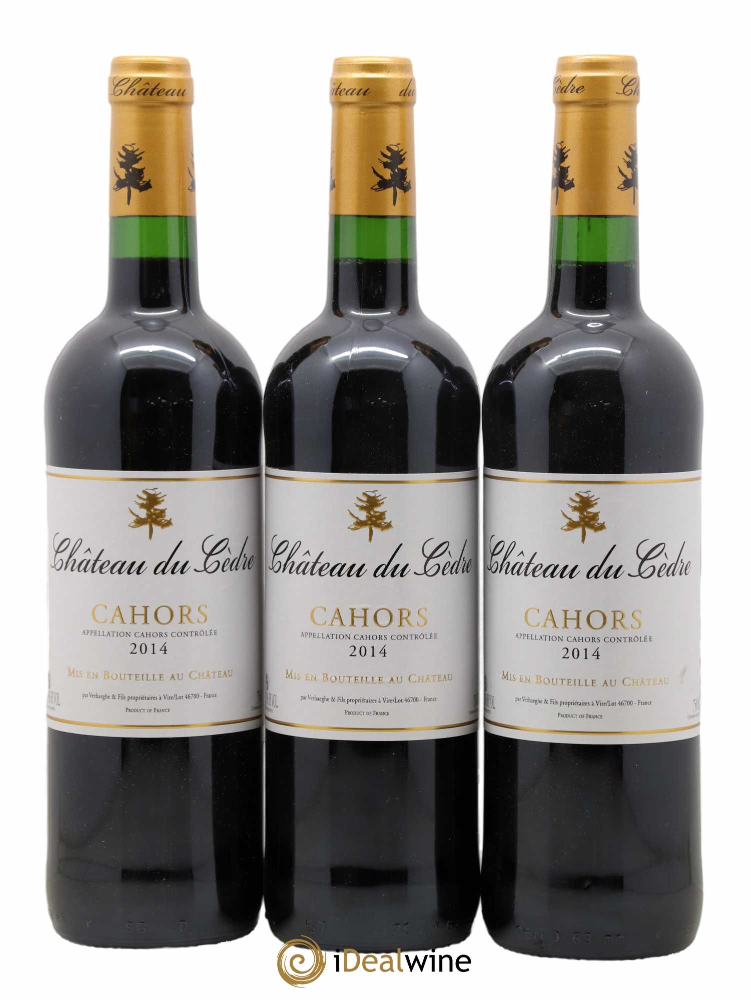 Cahors Château du Cèdre Pascal et Jean-Marc Verhaeghe 2014 - Lot de 3 bouteilles - 0
