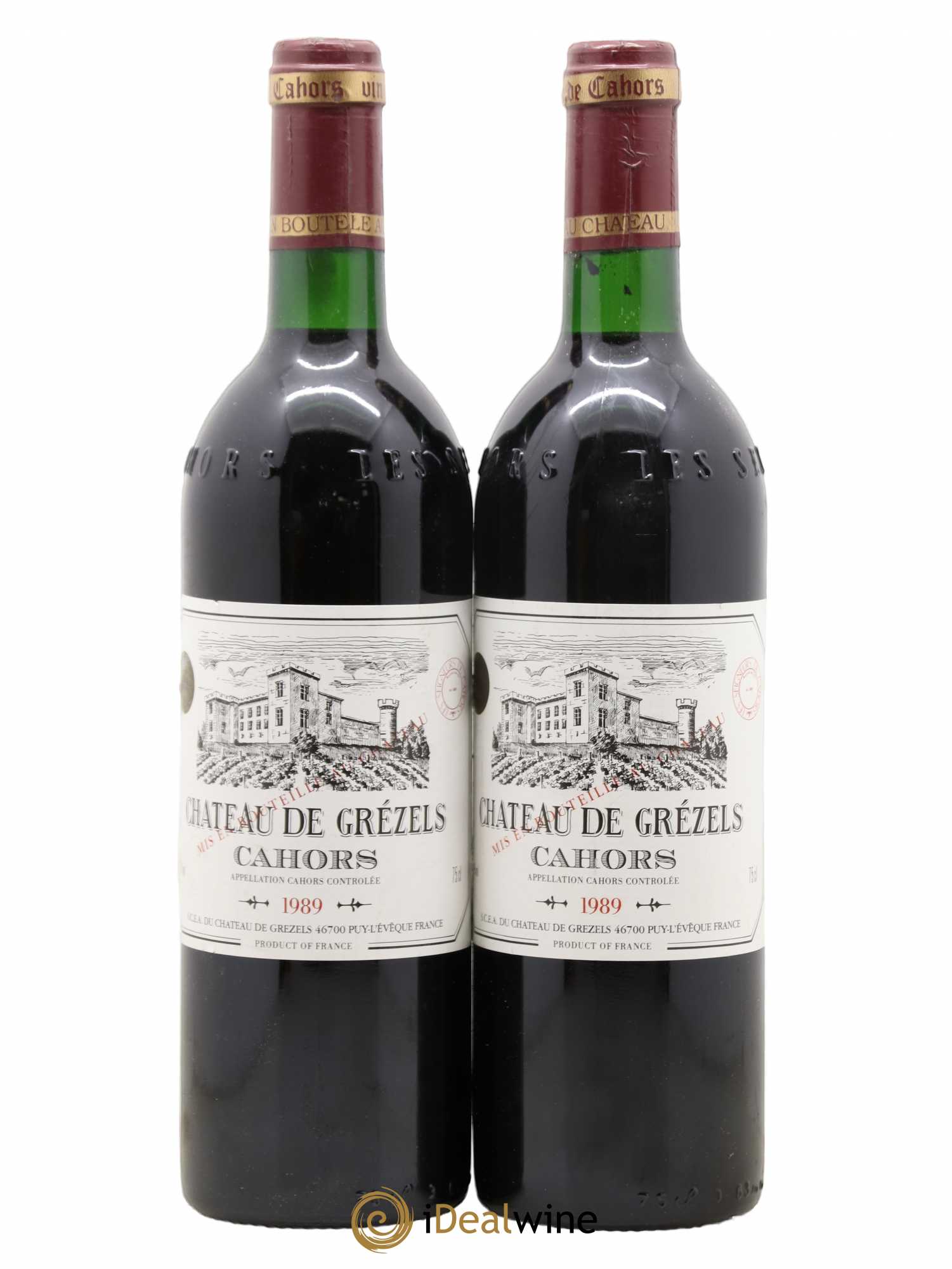 Cahors Château de Grézels 1989 - Posten von 2 Flaschen - 0