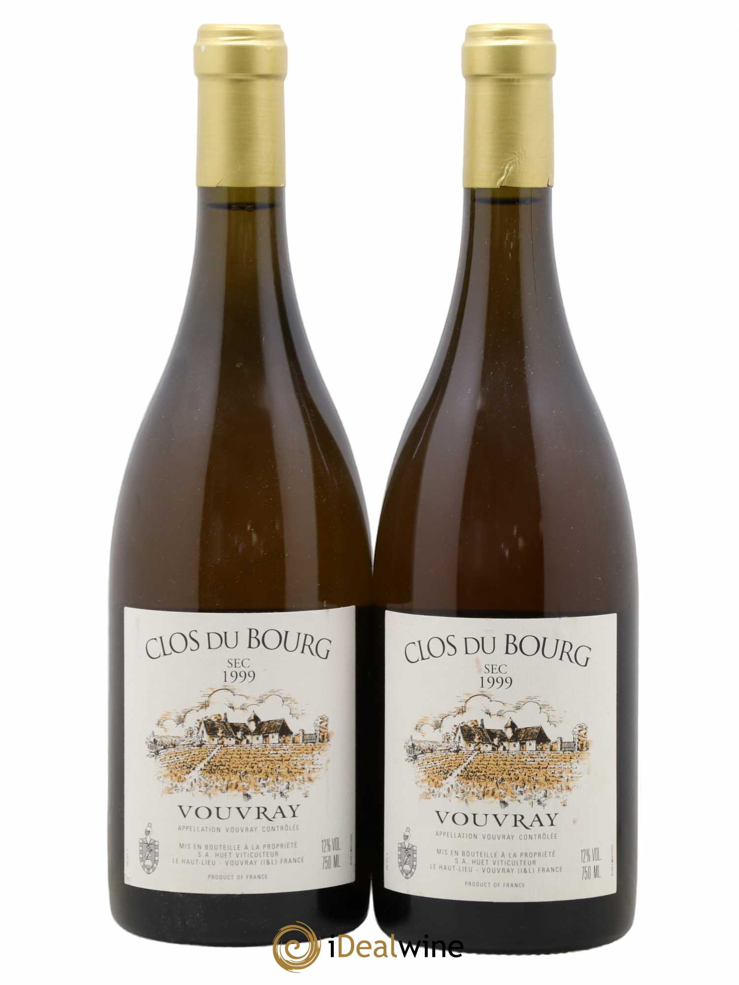 Vouvray Clos du Bourg Sec Domaine Huet 1999 - Lot de 2 bouteilles - 0