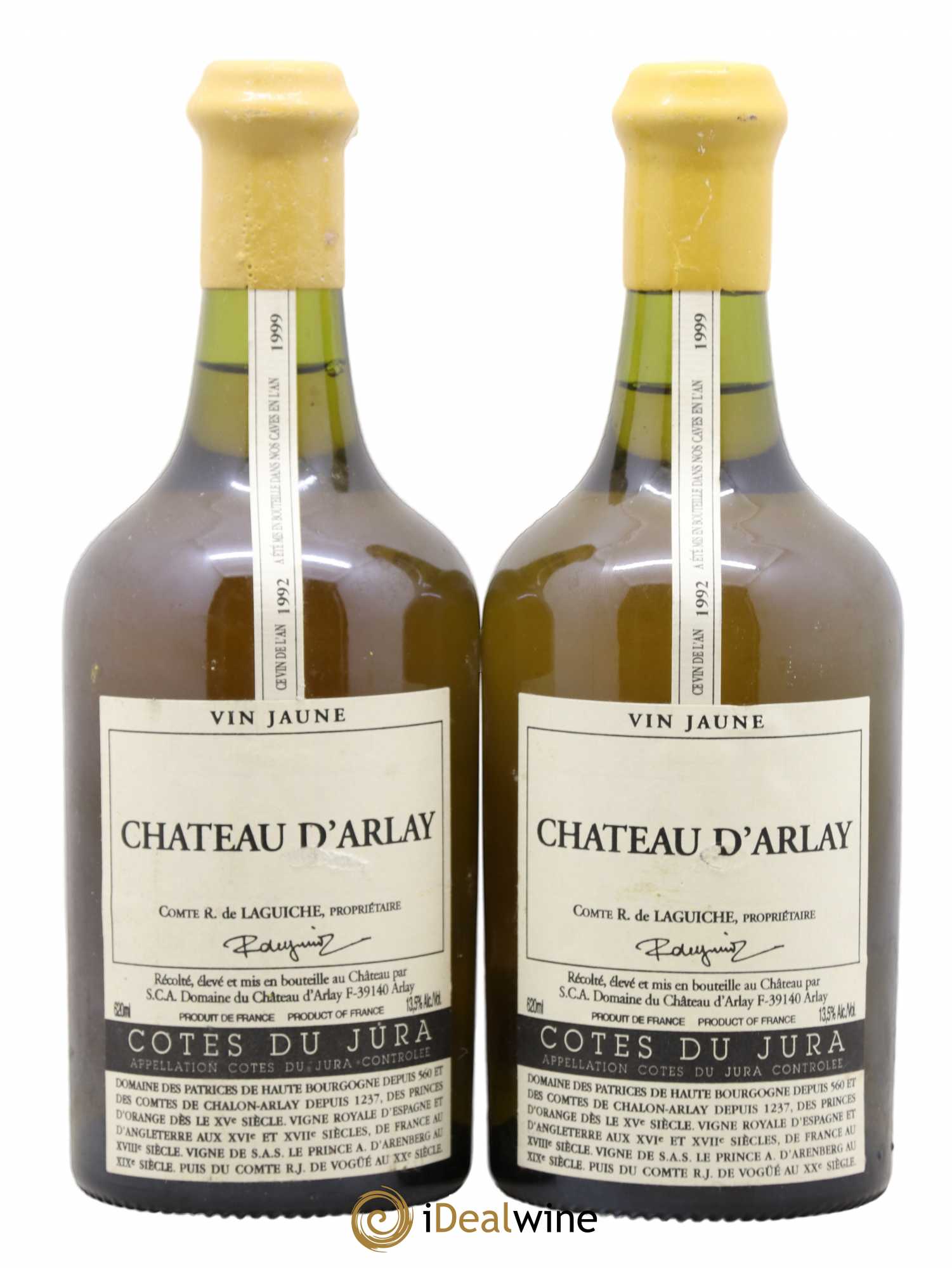 Côtes du Jura Vin jaune Château d'Arlay 1992 - Lot de 2 bouteilles - 0