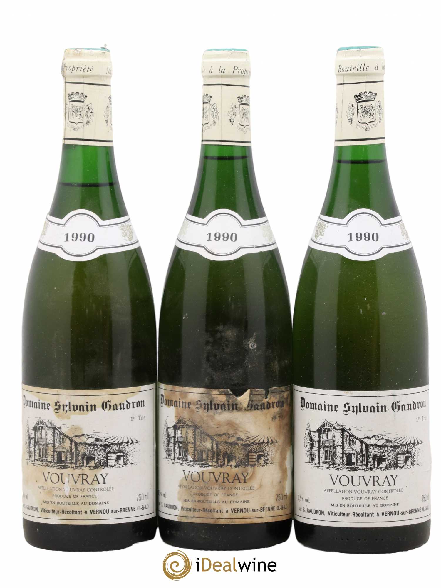 Vouvray Première Trie Sylvain Gaudron 1990 - Lotto di 3 bottiglie - 0