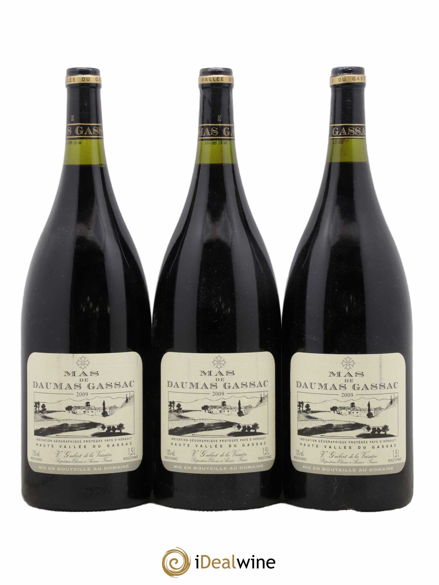 Saint-Guilhem-le-Désert - Cité d'Aniane Mas Daumas Gassac Famille Guibert de La Vaissière 2009 - Lot de 3 magnums - 0