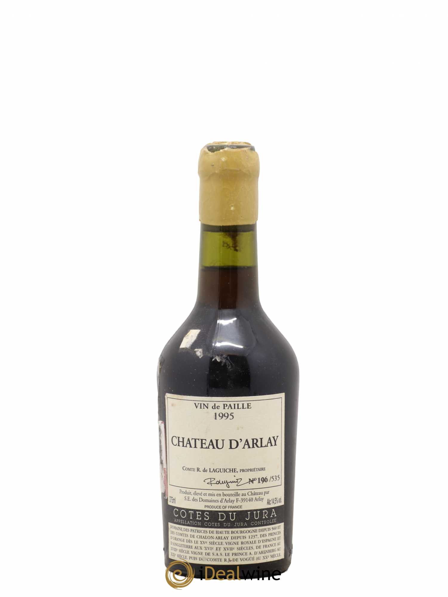 Côtes du Jura Vin de Paille Château d'Arlay 1995 - Lotto di 1 mezza bottiglia - 0