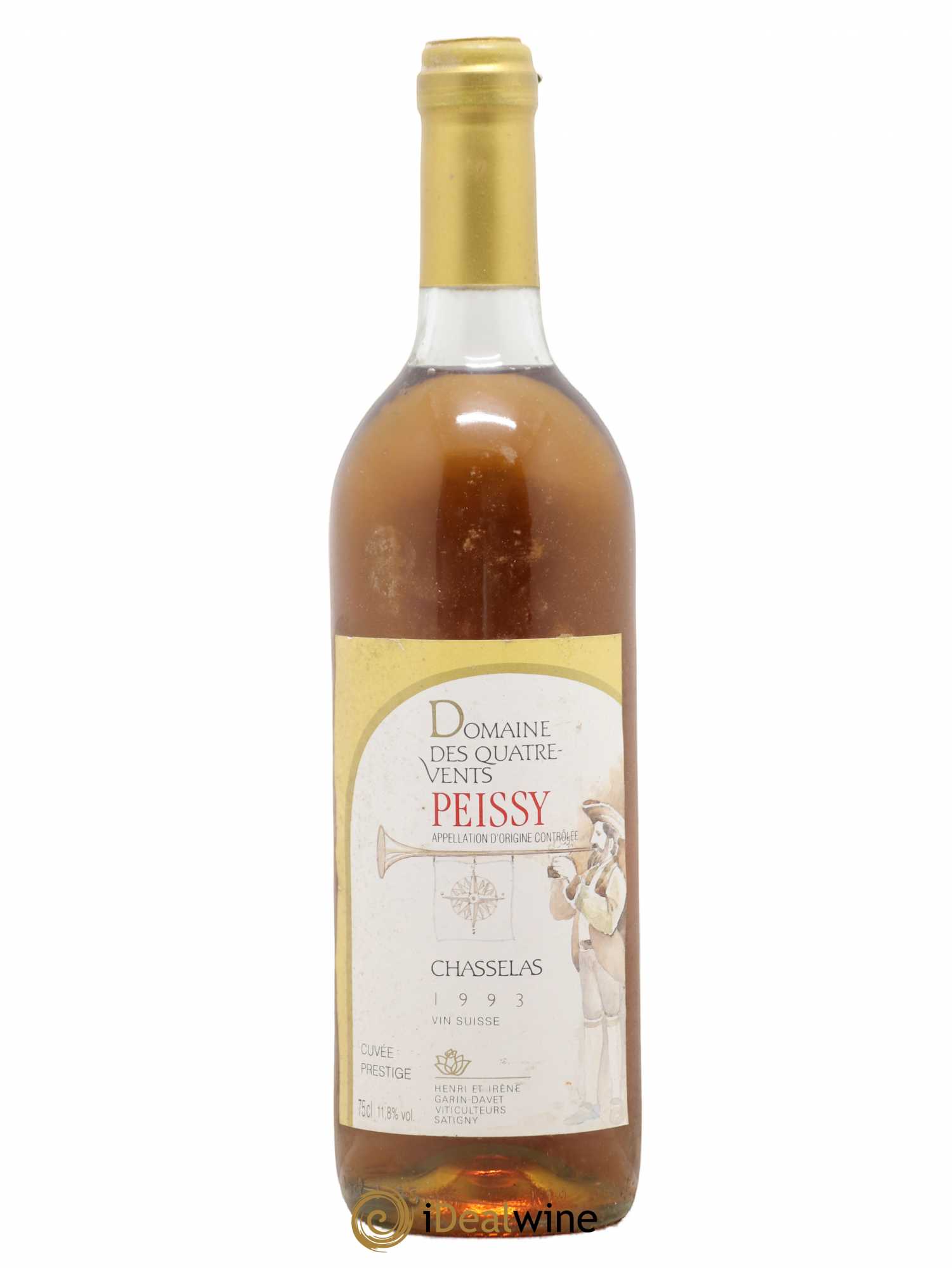 Vins Etrangers Suisse Peissy Cuvée Prestige Chasselas Domaine des Quatre Vents 1993 - Posten von 1 Flasche - 0