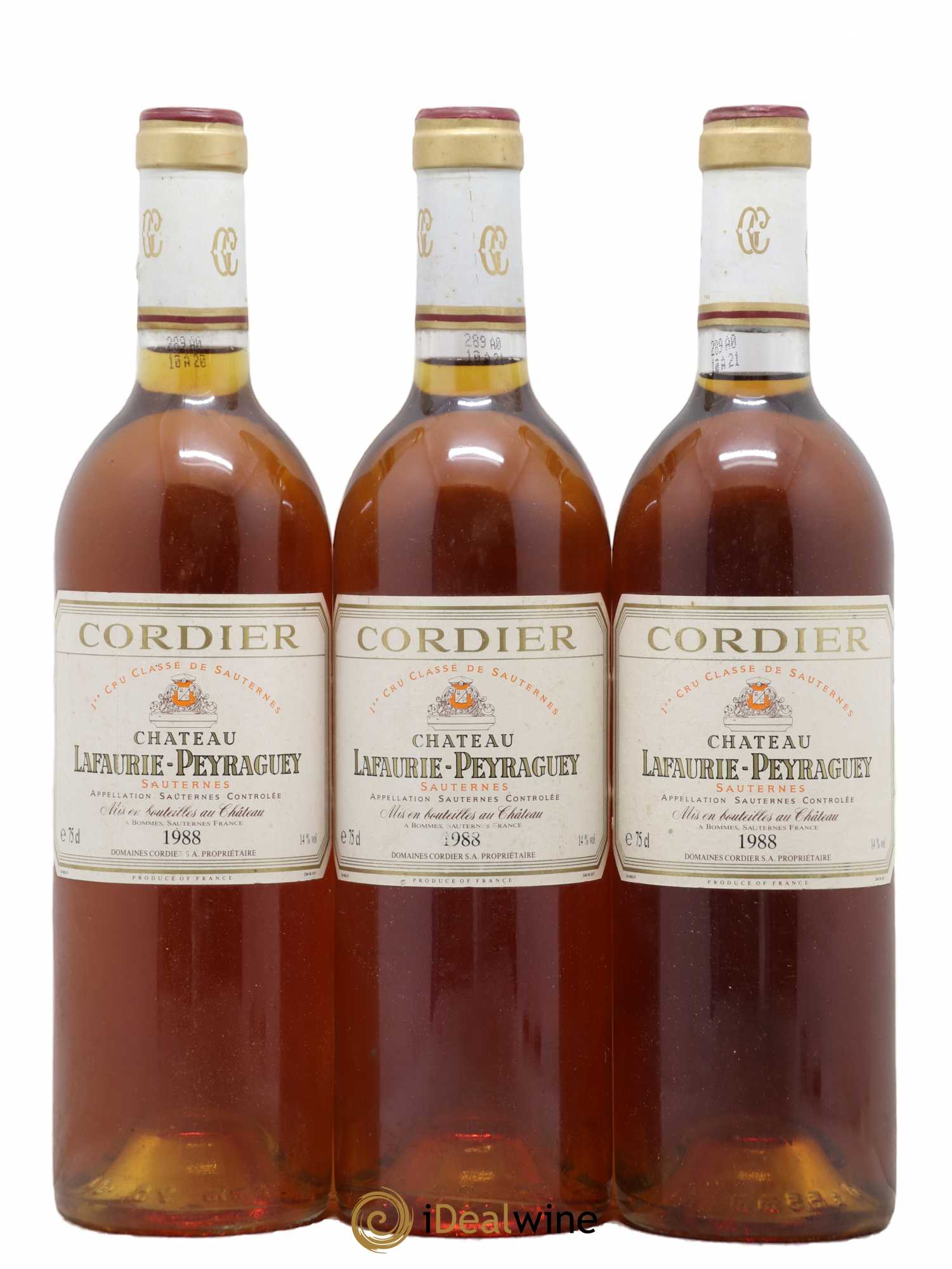 Château Lafaurie-Peyraguey 1er Grand Cru Classé 1988 - Lotto di 3 bottiglie - 0