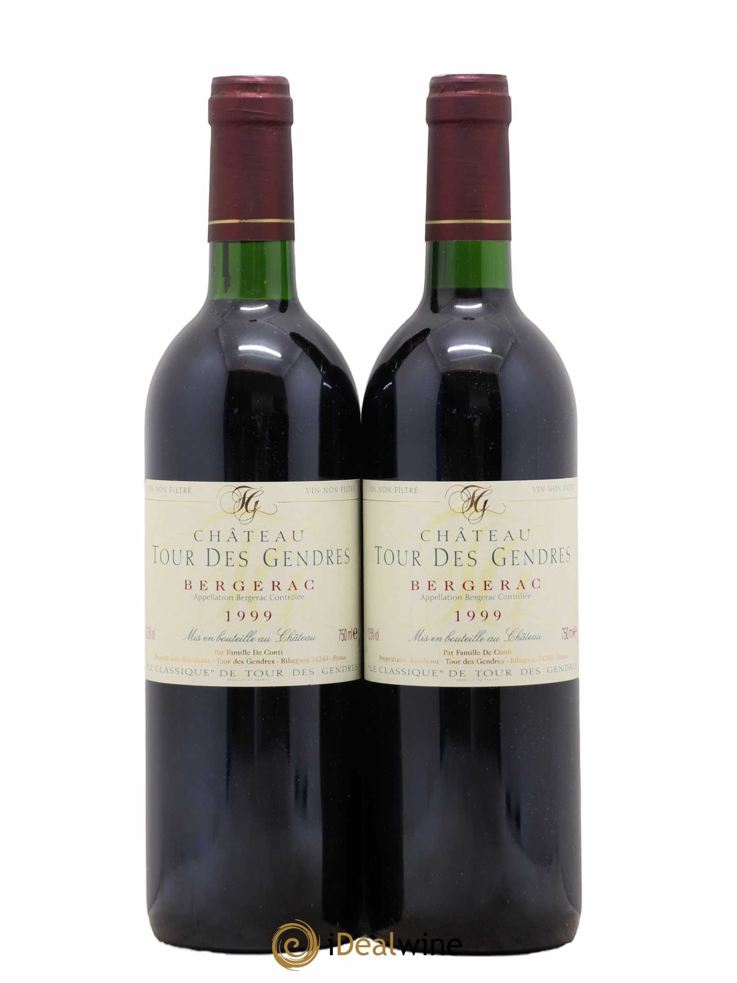 Bergerac Château Tour des Gendres Famille de Conti (sans prix de réserve) 1999 - Lot de 2 bouteilles - 0