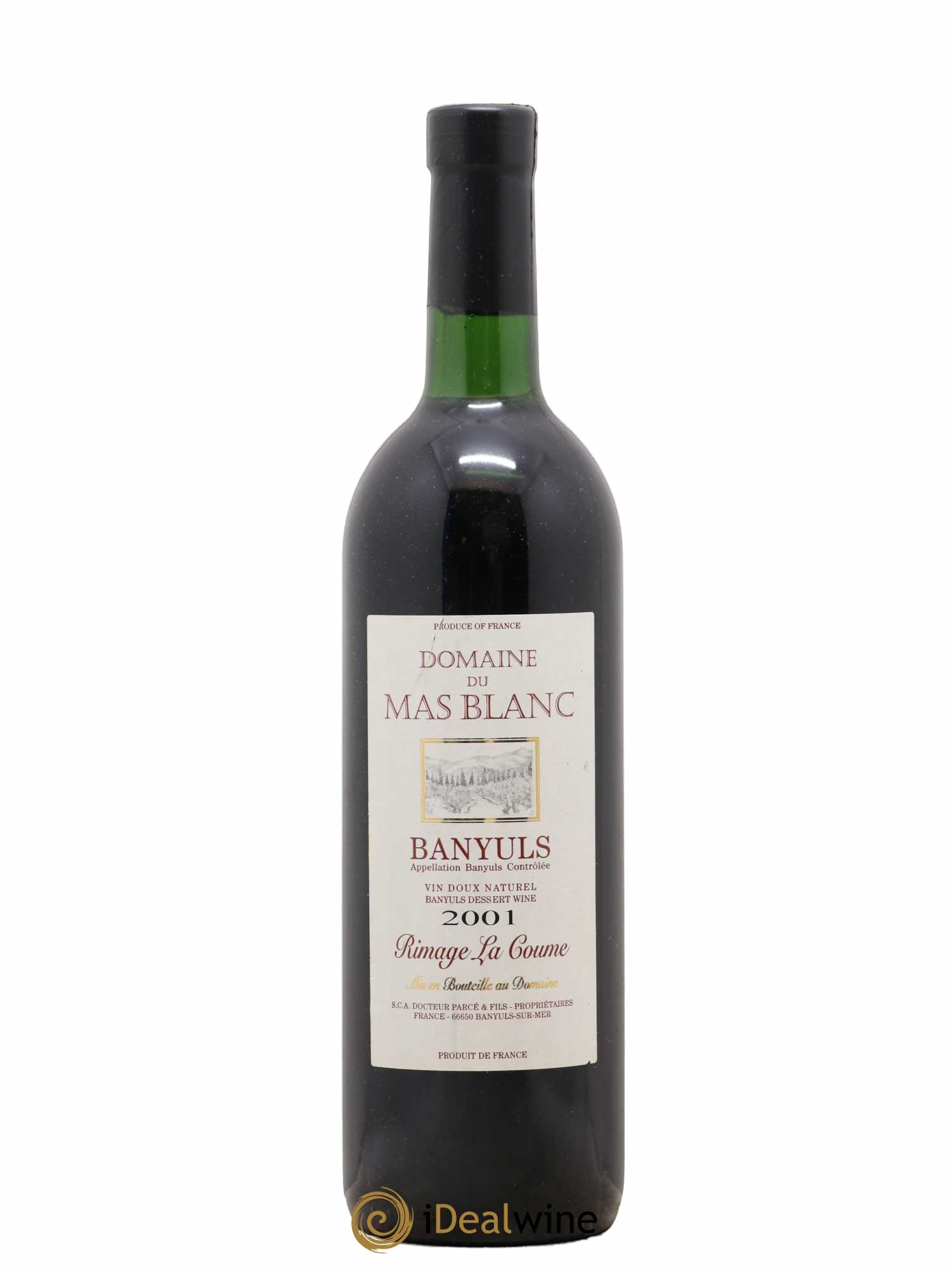Banyuls Rimage La Coume Mas Blanc (Domaine du) - Parcé et Fils 2001 - Lot de 1 bouteille - 0