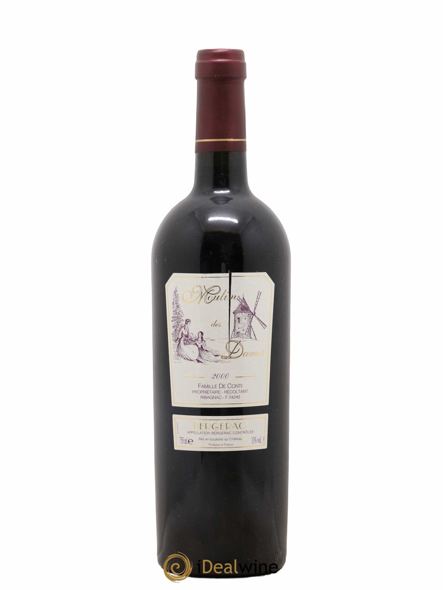 Bergerac Château Tour des Gendres Moulin des Dames Famille de Conti 2000 - Lot de 1 bouteille - 0