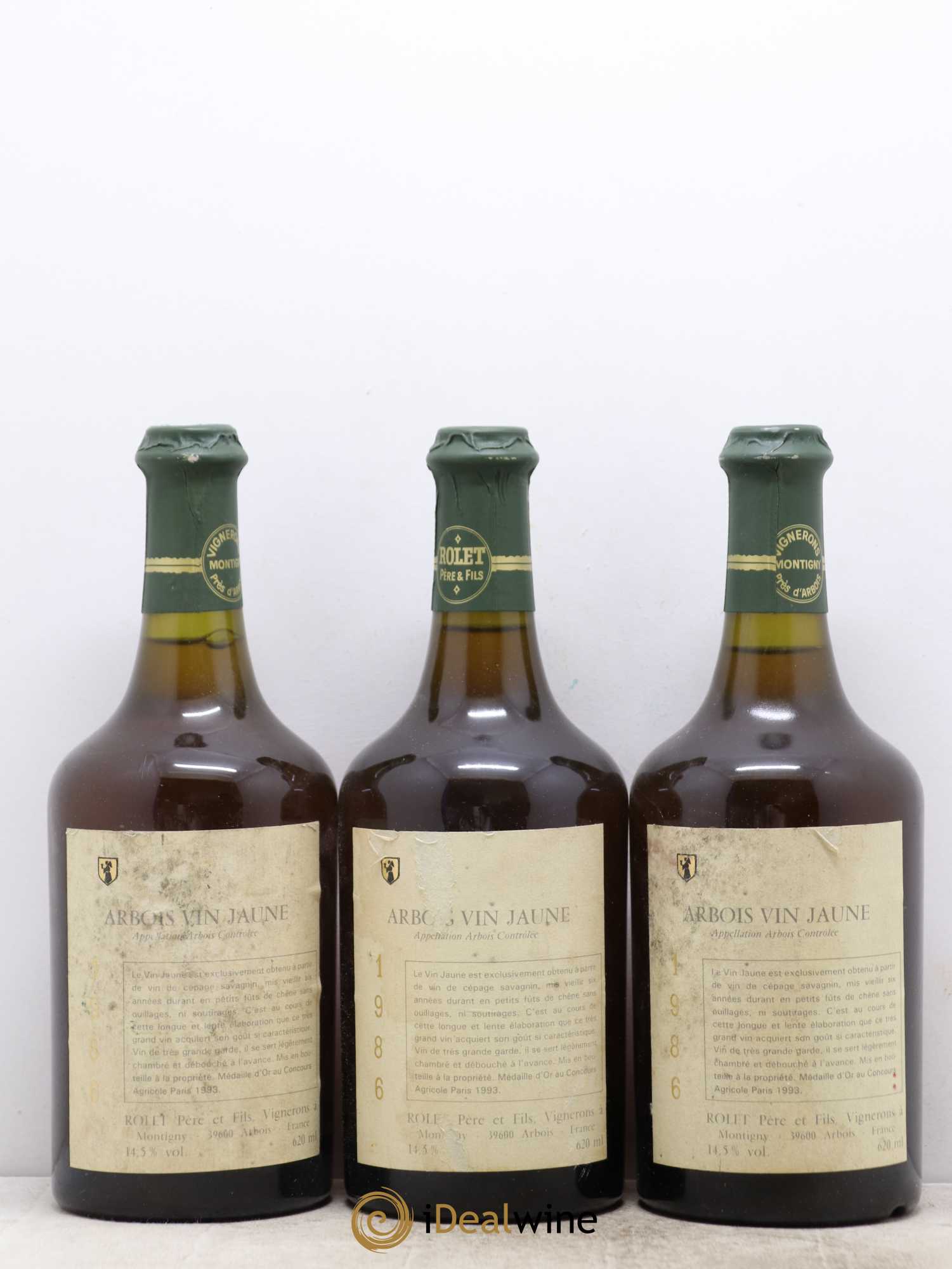 Arbois Vin Jaune Domaine Rolet 1986 - Lot de 3 bouteilles - 0
