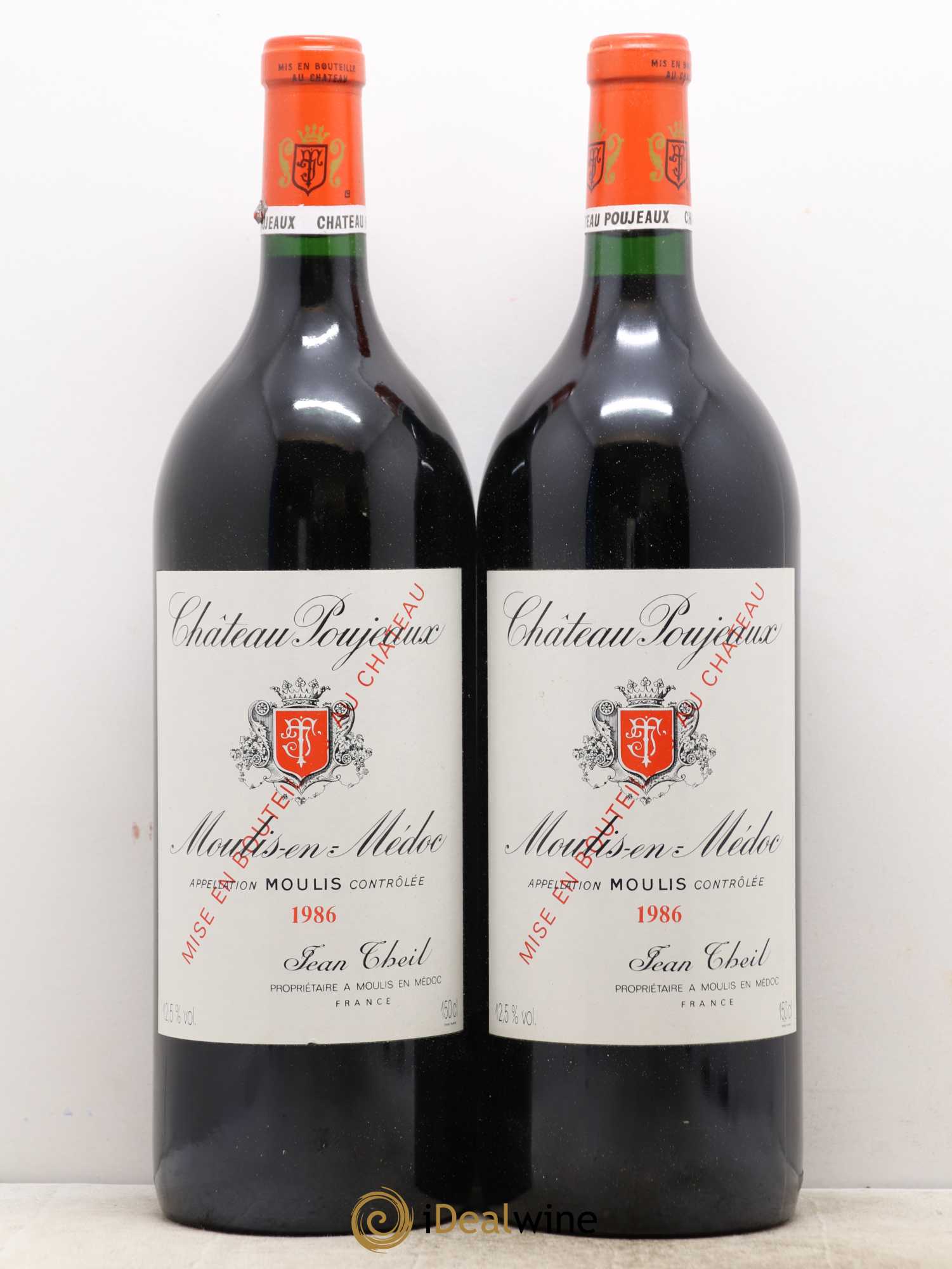 Château Poujeaux 1986 - Lot de 2 magnums - 0