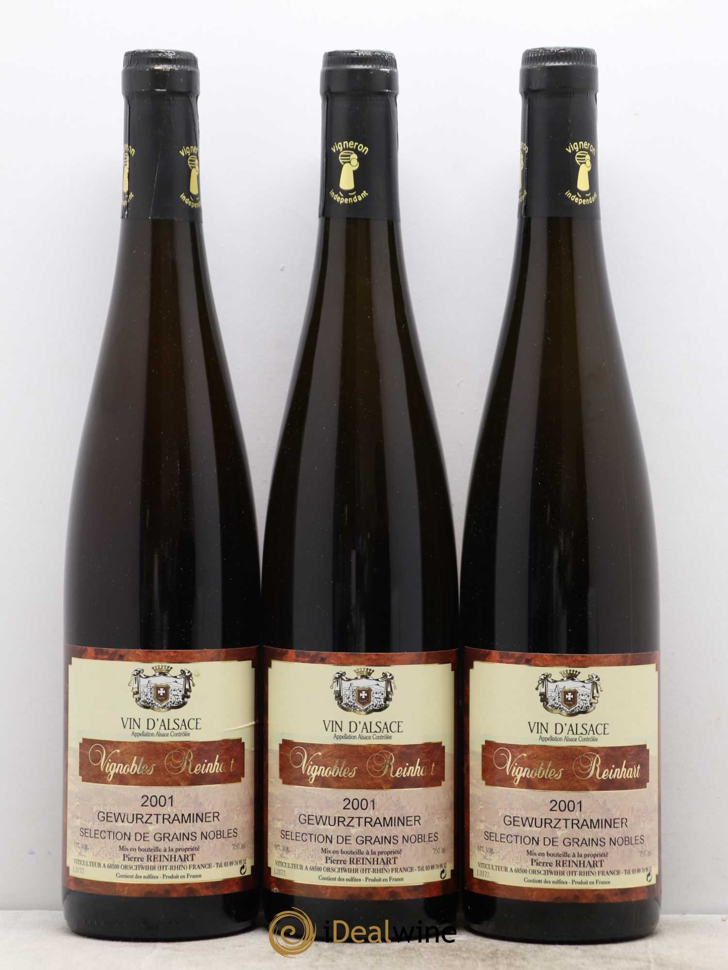 Gewurztraminer Sélection de Grains Nobles Reinhart 2001 - Lotto di 3 bottiglie - 0