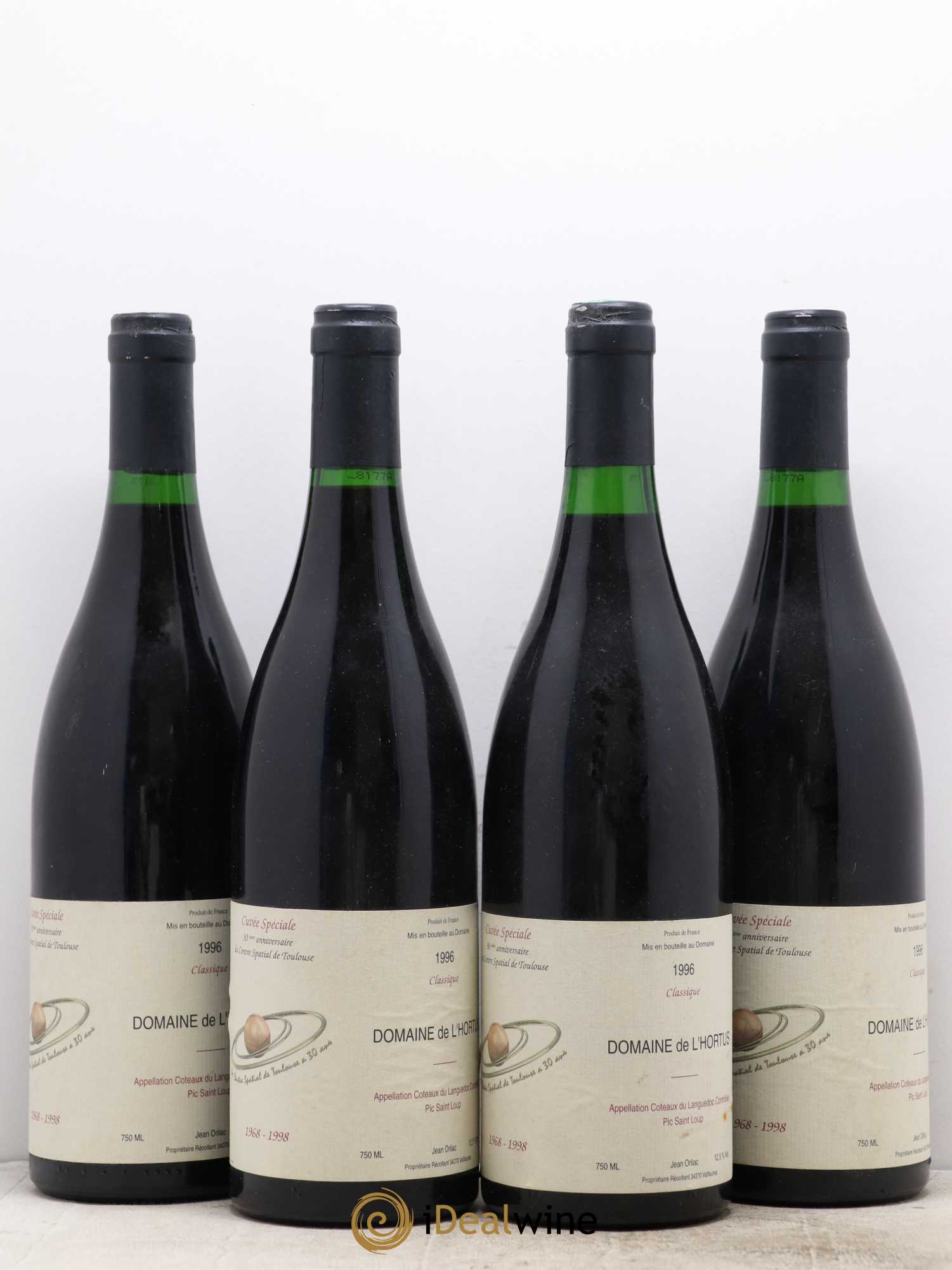 Coteaux du Languedoc Pic Saint Loup Cuvée Spéciale 30eme anniversaire du Centre Spatial de Toulouse L'hortus 1996 - Posten von 4 Flaschen - 0