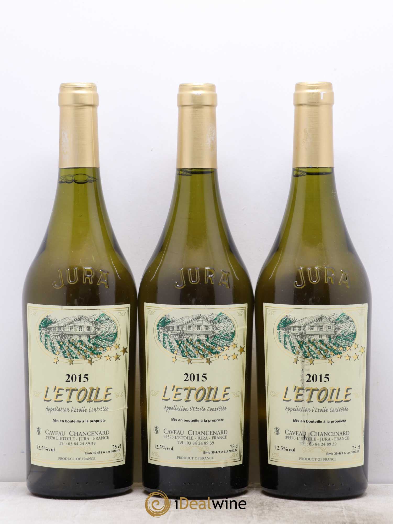 Côtes du Jura L'Etoile Caveau de Chancenard (sans prix de réserve) 2015 - Posten von 3 Flaschen - 0