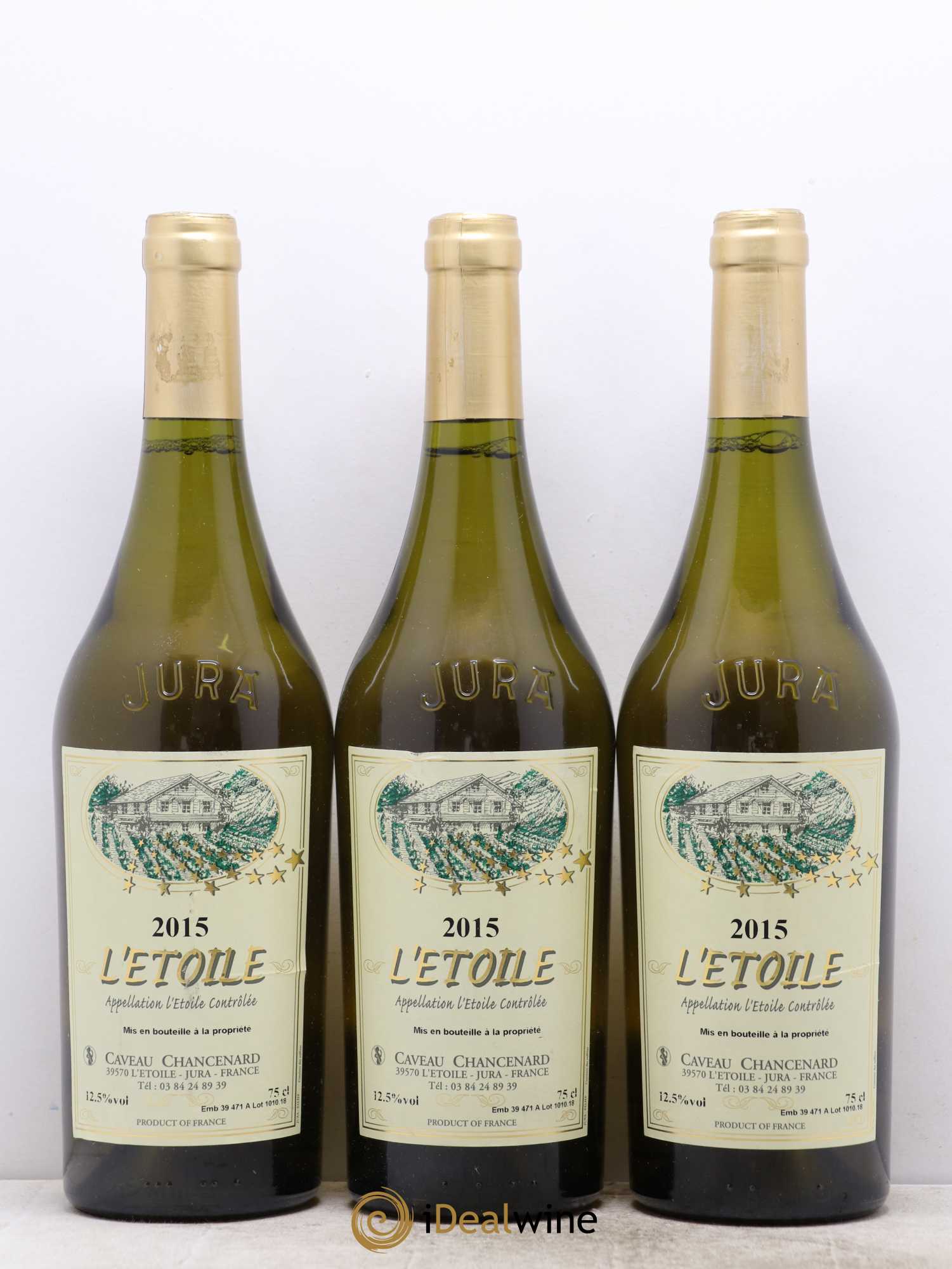 Côtes du Jura L'Etoile Caveau de Chancenard (sans prix de réserve) 2015 - Posten von 3 Flaschen - 0