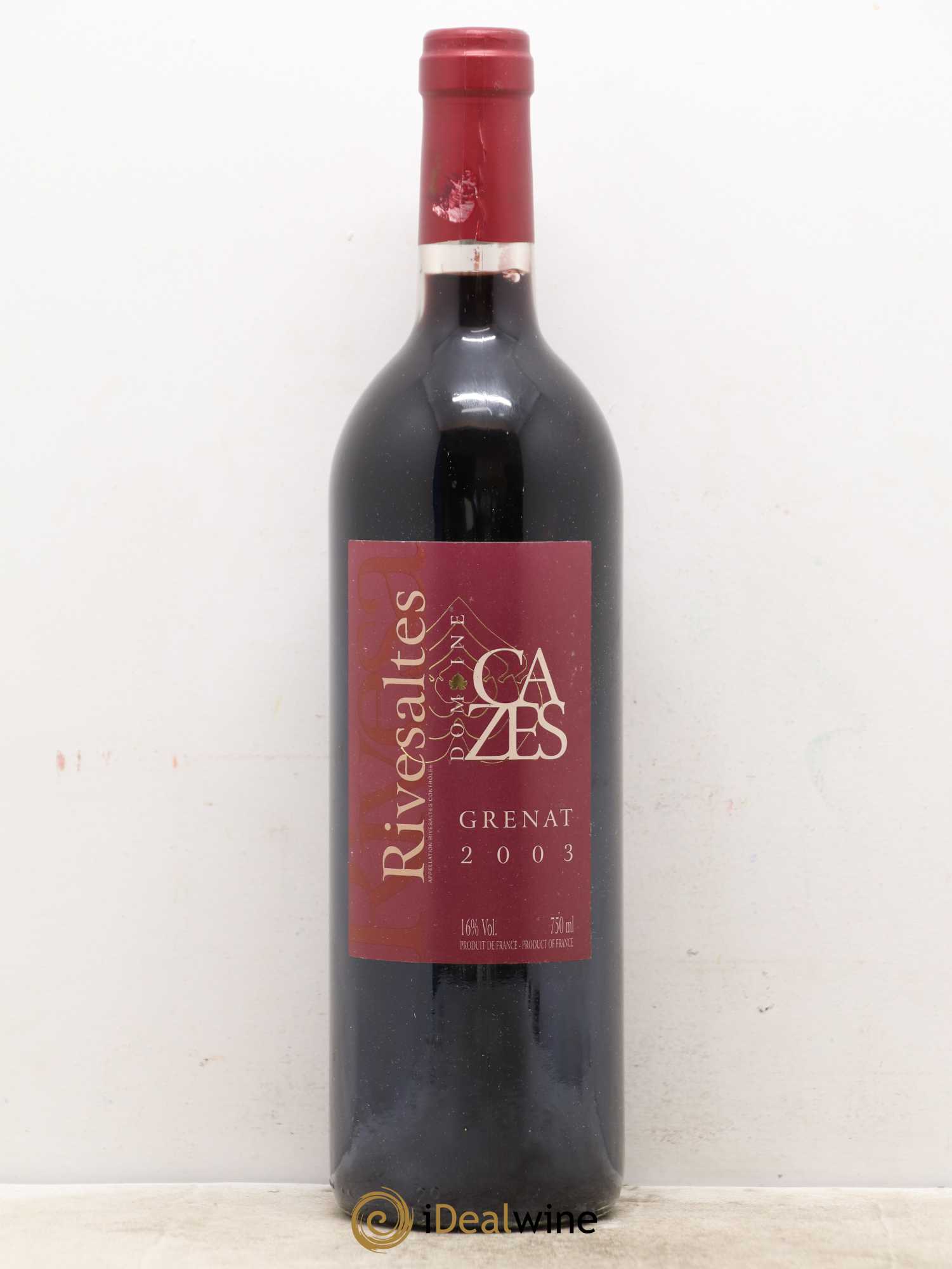 Rivesaltes Cuvée Grenat domaine Cazes 2003 - Lotto di 1 bottiglia - 0
